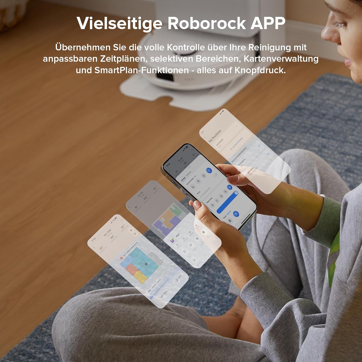 roborock Qrevo Series Roboterstaubsauger mit Wischfunktion, 8000 Pa Saugleistung (verbessert durch Qrevo S), Anti-Tangling-Seitenbürste, Hindernisvermeidung, LiDAR-Navigation, All-in-One-Dock, Weiß (QV 35A-Set) – Bild 9