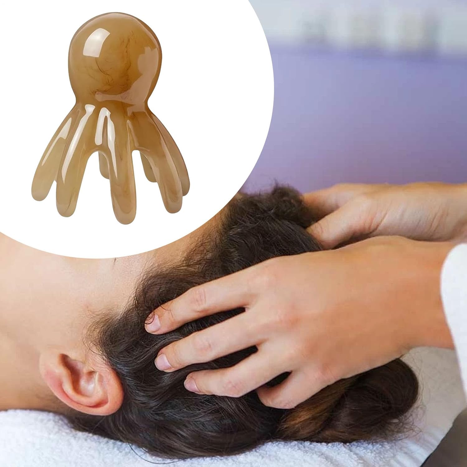 Massagewerkzeug für Kopfhaut – Entspannungswerkzeug gegen Stress in Krakenform | Tragbares Entspannungsgerät für Damen, Schultern, Nacken, Körper, Dusche, für Zuhause, Dusche, Reisen – Bild 8