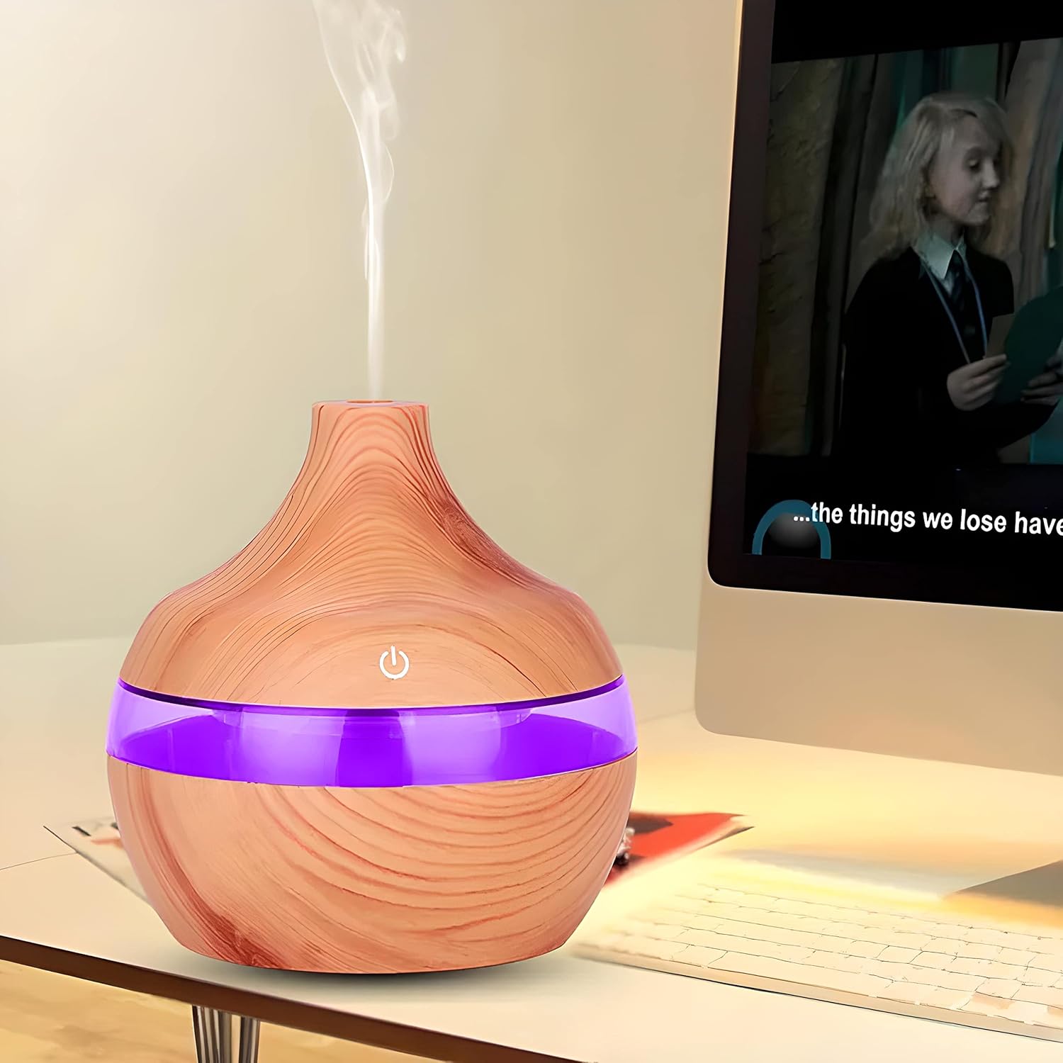 Retoo Aromadiffusor für Duftöle, Ultraschall-Luftbefeuchter, Öllampe, Aromatherapie-Öldiffusor mit LED-Beleuchtung, Diffusor für ätherische Öle, Raumbefeuchter für Schlafzimmer, Büro, Yoga, Spa – Bild 4
