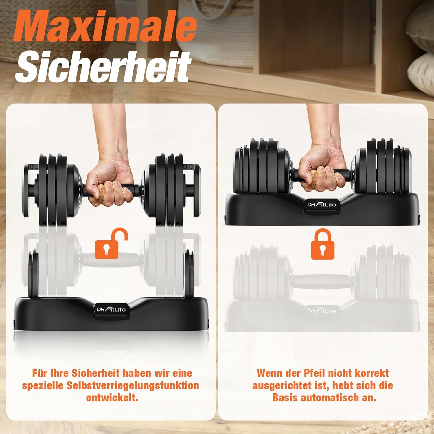 DH FitLife 2026 Neu Hantel Set – Verstellbare Kurzhanteln 2,5 bis 25 KG mit 18 Gewichtsstufen | Hantelset Kurzhantel mit Gewichten | Hantelset für Männer & Frauen – Bild 5