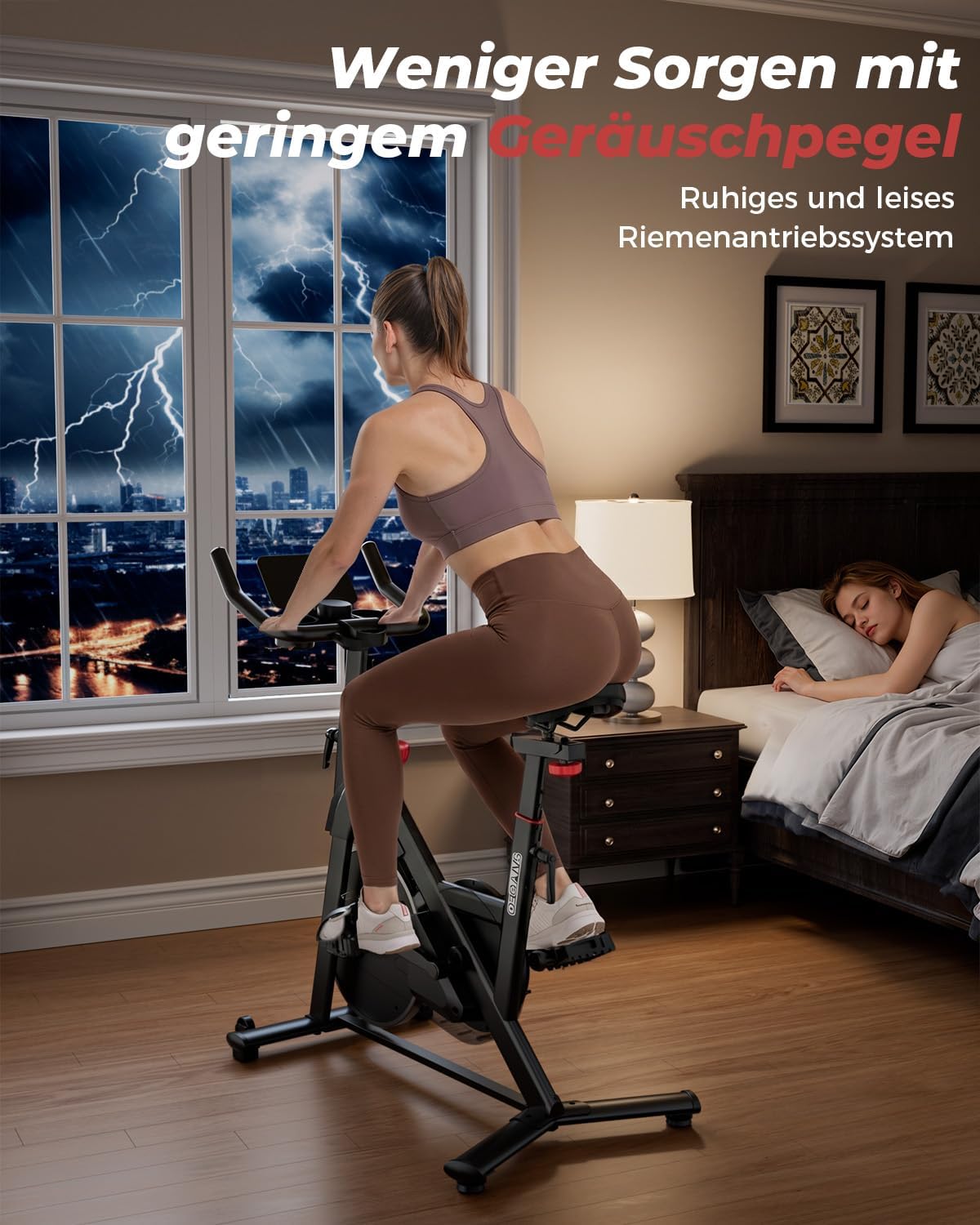 Heimtrainer mit App, Superun Ergometer Spinning Bike Indoor mit einstellbarem Widerstand, magnetischer Widerstand stationär, 15 kg Schwungrad, extrem leise für Cardio-Training zu Hause – Bild 7