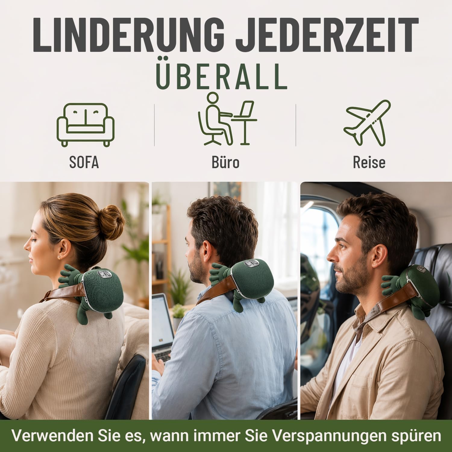 BeFit24 Nackenmassagegerät 4D mit Wärme, kabellos, Tiefengewebsmassagegerät für Nacken, Schulter, Rücken, wirksam gegen Schmerzen & Verspannungen, ideal für Büro, Zuhause & Geschenk – Bild 10