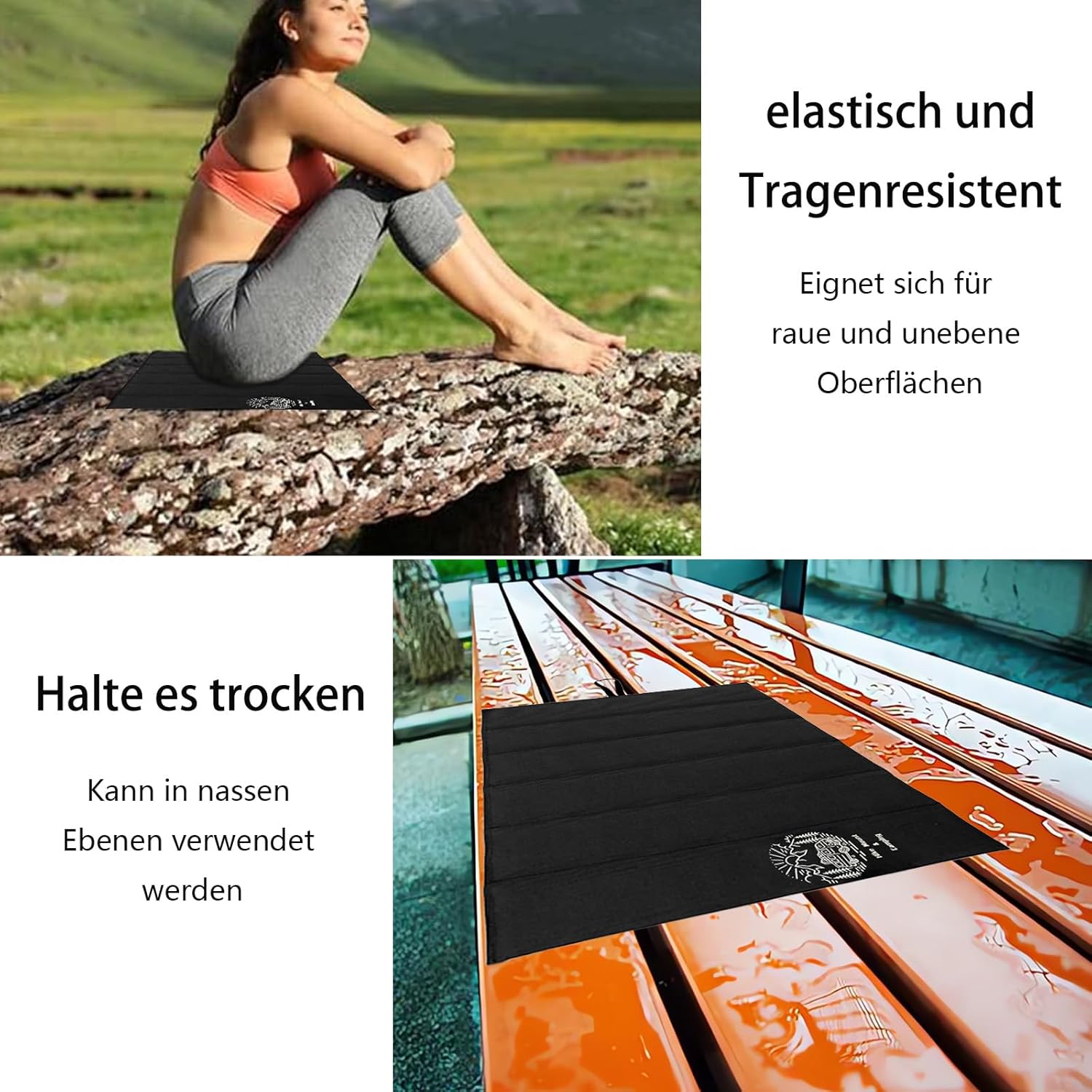 Sitzkissen Outdoor, 2 Stück Sitzunterlage Outdoor Sitzmatte 43 cm x 32 cm Thermo Unterwegs Wasserdicht Isoliertes zum Mitnehmen Kinder und Erwachsene, Stadion Garten Camping – Bild 4