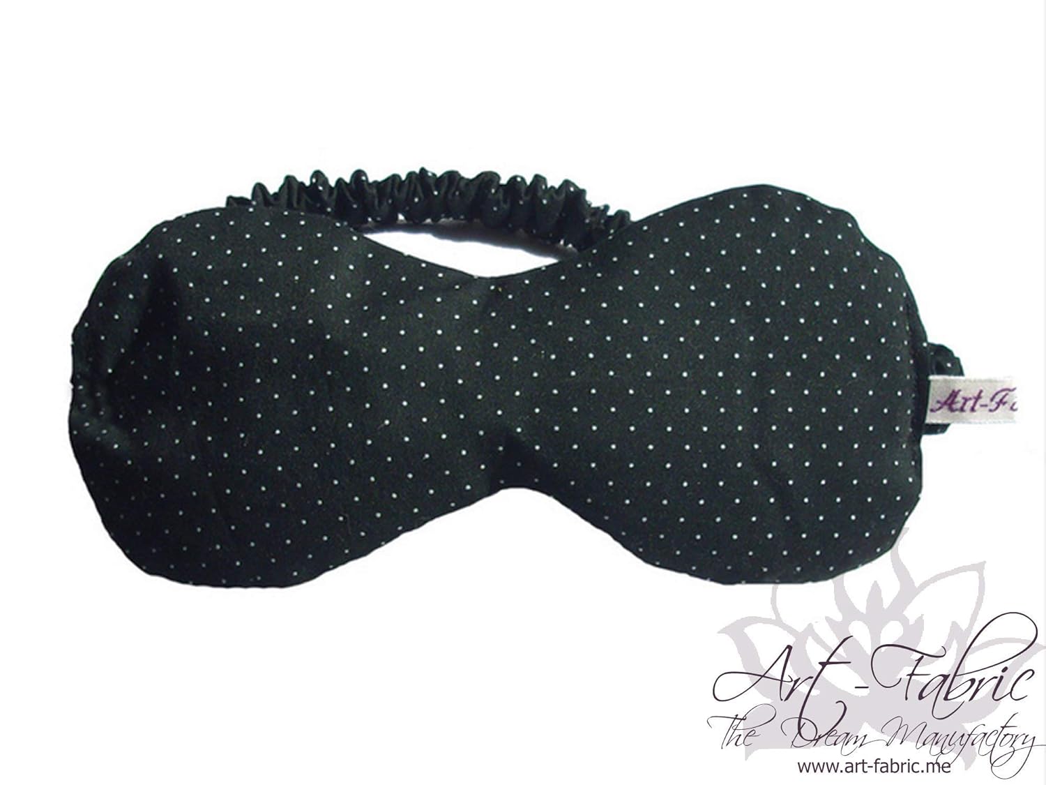 Art-Fabric Bio-Schlafmaske Tiny Dots Schwarz aus reiner Baumwolle mit frei wählbarem Duft – Bild 4