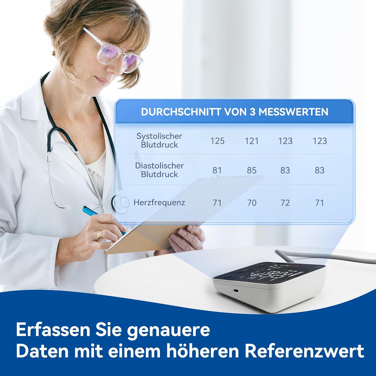 Automatisches Oberarm-Blutdruckmessgerät von Scian mit Manschettensitzkontrolle, klinisch validiert, für einen Oberarmumfang von 22–42 cm – Bild 5