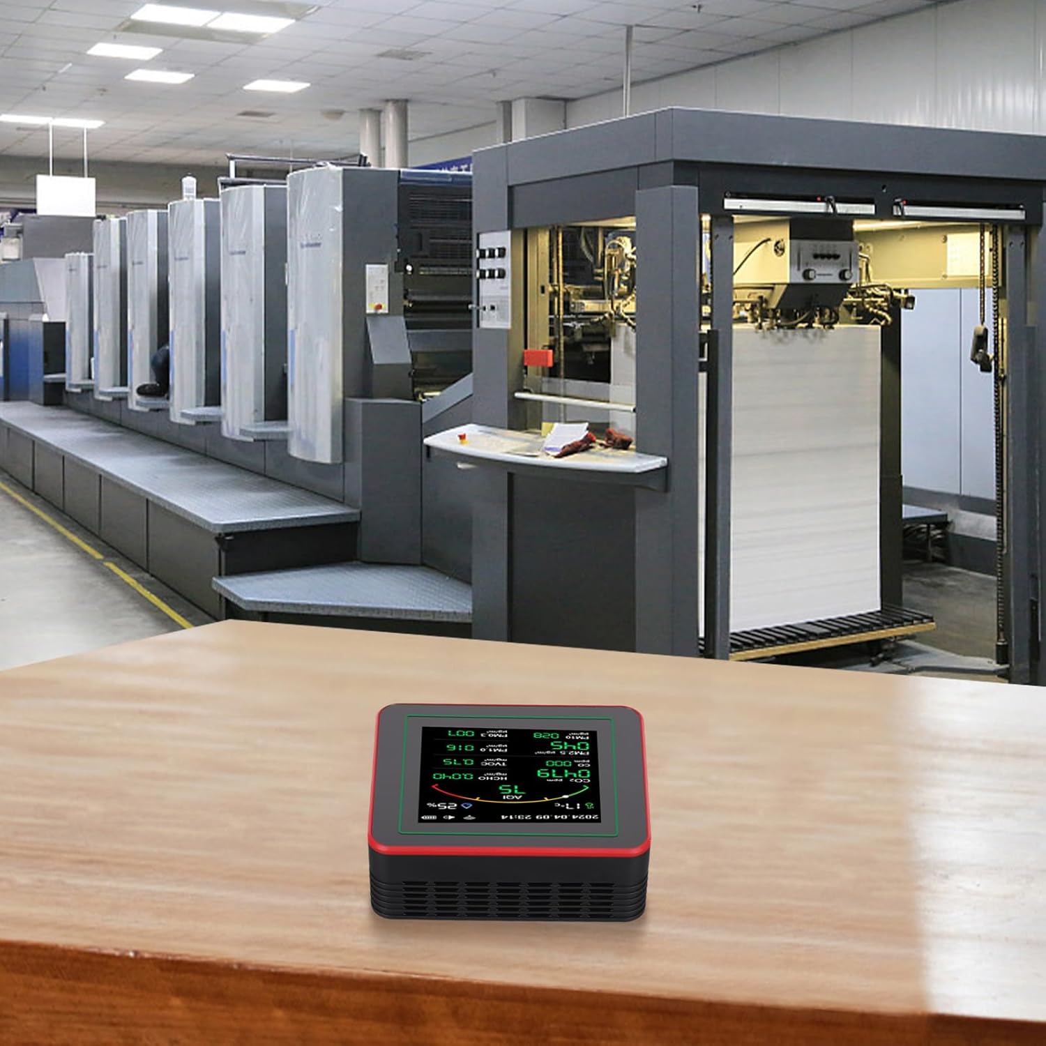 15-in-1-Luftqualitätsmonitor für Zuhause und Büro, Echtzeit-Raumluftsensor mit PM2,5-HCHO-Erkennung, IAQ-Tester für TUYA (Schwarz) – Bild 7