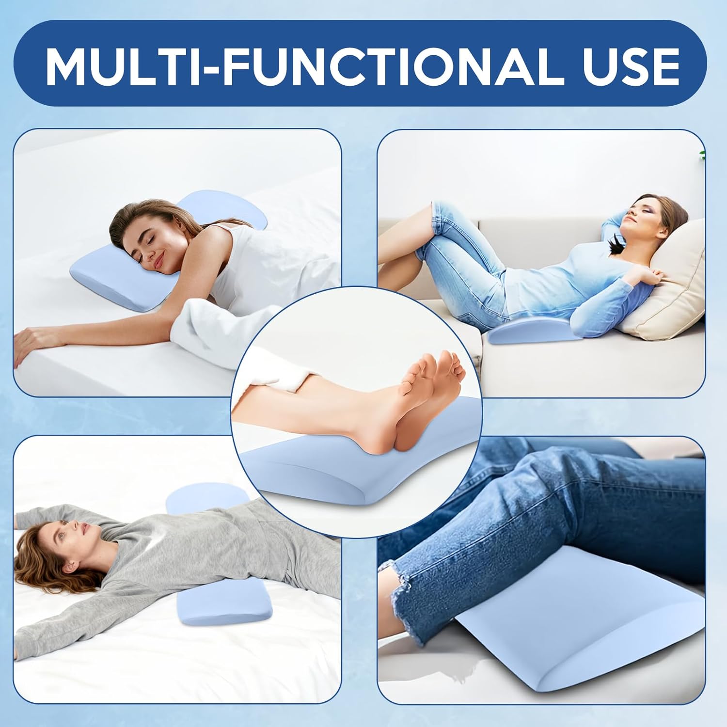 Orthopädisches Lendenkissen aus Memory-Schaum, ergonomische Rücken- und Lendenwirbelstütze, Rückenstützkissen für Bett und Sofa, Rückenkissen zum Schlafen, abnehmbarer, waschbarer Bezug – Bild 7