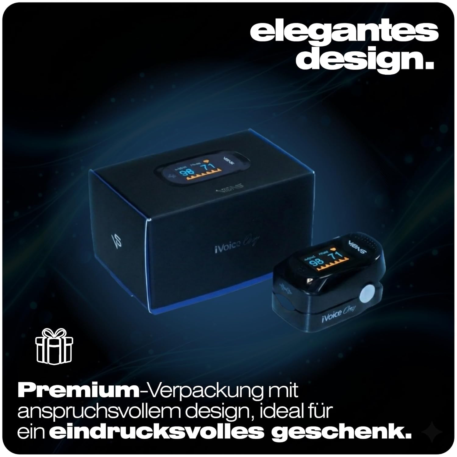 iVoice Oxy Sprechendes Pulsoximeter mit Sprachfunktion, Misst SpO₂ & Herzfrequenz, Mehrsprachig, Automatische Wiederholung, Lautstärke Einstellbar, Inkl. Batterien – Bild 8