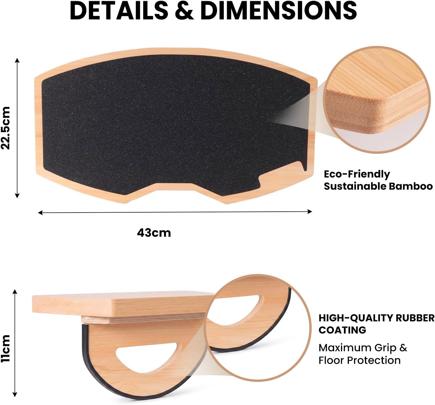Ergonomische Fußstütze Holz unterm Schreibtisch rutschfeste Fußbank druckentlastende Fußablage multifunktionales Balancebrett Fitnessgerät Homeoffice Büro Zubehör für bessere Sitzhaltung – Bild 2