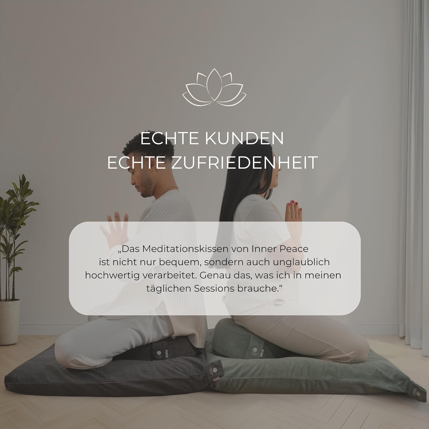Inner Peace Yogakissen Rundschnur 33 x 16 cm XL Meditationskissen rund Bio-Baumwolle & Bio-Dinkel-Füllung Yogakissen Sitzkissen Made in Germany (Salbeigrün) – Bild 7