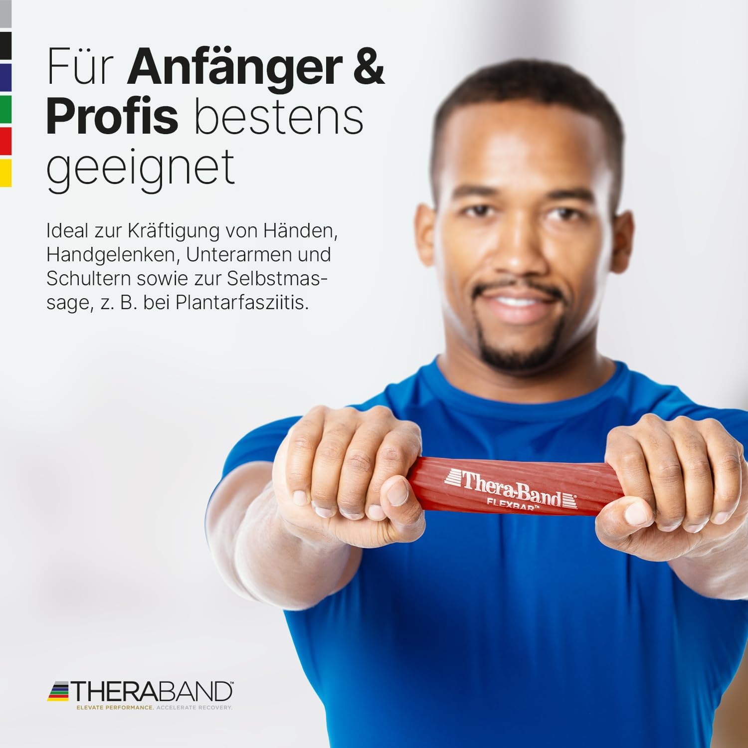 TheraBand FlexBar Handtrainer | Unterarmtrainer für Rehabilitation & Griffkraft | Trainingsgerät für Hand, Handgelenk & Unterarm | Fitnesszubehör | Handmuskeltraining | Flexibler Übungsstab – Bild 8
