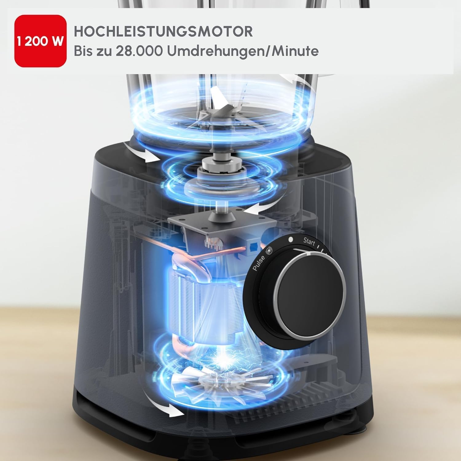 Tefal PerfectMix Essential BL771BF0 Hochgeschwindigkeitsmixer, stufenlos einstellbare Geschwindigkeit, Pulse-Funktion, abnehmbare Powelix-Klingen, hitzebeständiger 2-Liter-Glasbehälter, 1200 W, Grau – Bild 6
