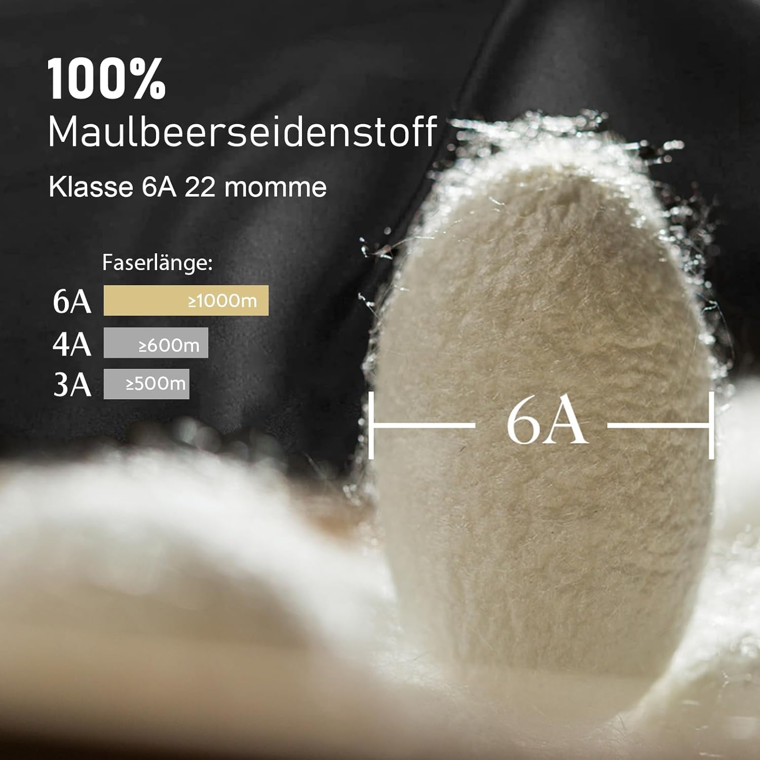 LitBear Seiden-Schlafmaske für Seitenschläfer, Augenmaske für Damen und Herren, 100 % 22 Momme reine Maulbeerseide, gesichtsverstellbare, gepolsterte Seiden-Augenbinde mit verstellbarem Kopfband (schwarz) – Bild 5