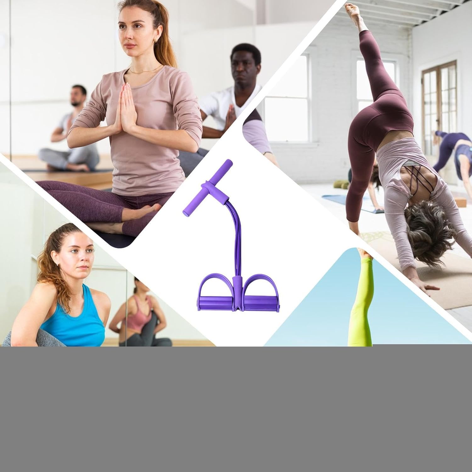 Fitnessbänder – 4-Röhren-Pedal-Knöchelzug-Stretchbänder – Workout-Flexibilitätstraining, Yoga-Zubehör für Frauen und Anfänger für unterwegs, zu Hause und im Wohnheim – Bild 4