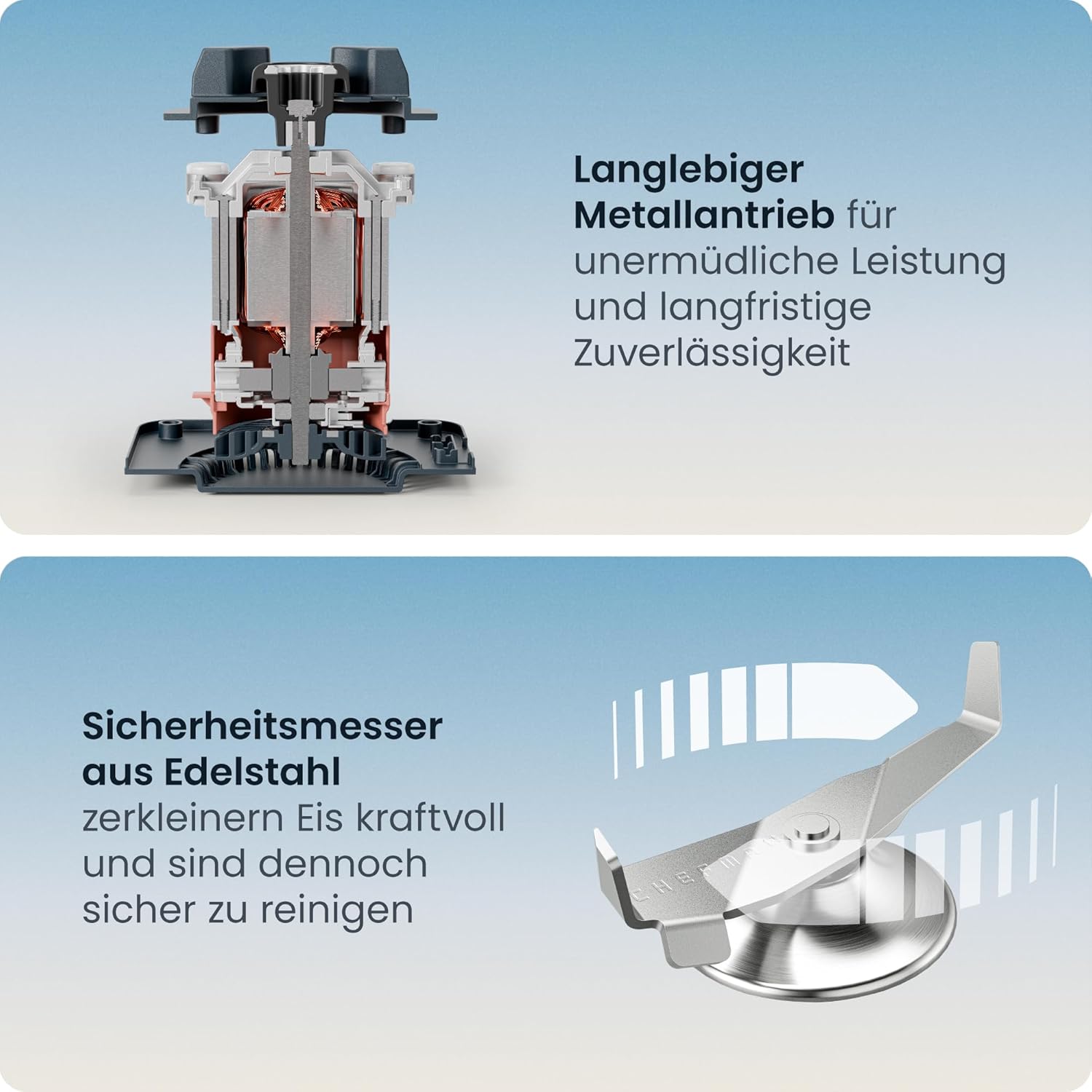 Chefman Obliterator 1,2-l-Mixer für Smoothies, 1380-W-Motor zum Zerkleinern von Eis, Nüssen und gefrorenen Früchten mit Edelstahlklinge, automatische Mischfunktion, inklusive 600-ml-Reisebehälter – Midnight – Bild 7