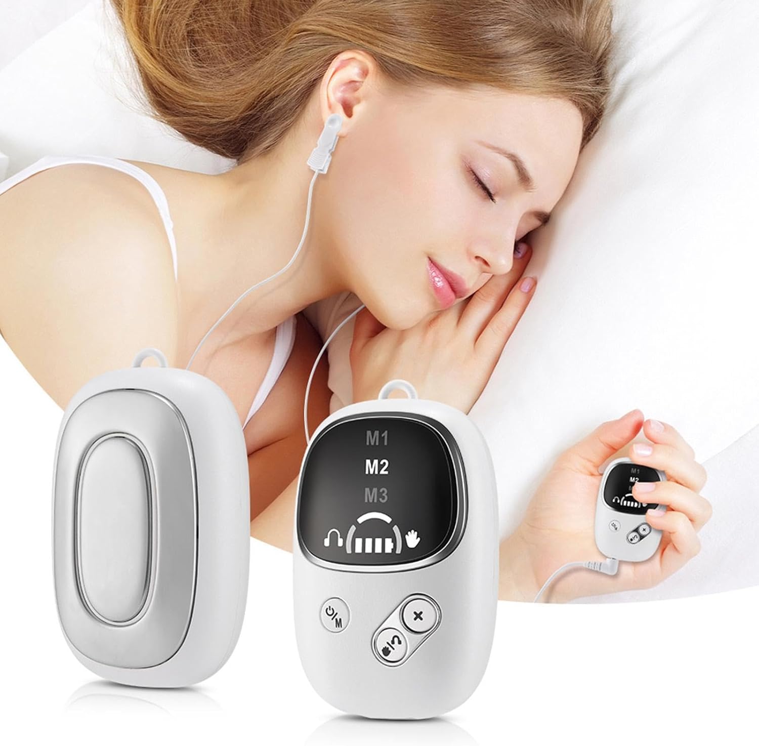 Tragbares Entspannungsgerät, Ohrclip für Ambient-Sound-Maschine, , gegen Stress, Relief, kompaktes Design, Weiß, Noise Stil, Entspannungsgerät für Zuhause, Schlafzimmer, Reisen, Arbeit, Break Rest – Bild 3