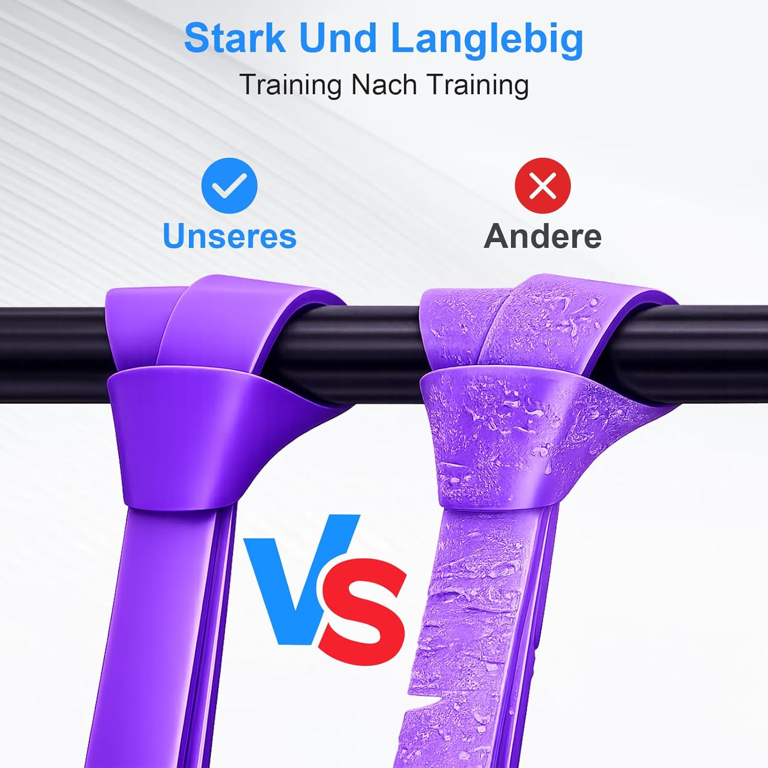 SURFOU Fitnessbänder Set mit 4 Widerstandsstufen, Widerstandsbänder mit Türanker, 2 Griffen, Übungsanleitung & Tragetasche, für Yoga, Pilates, Krafttraining, Klimmzughilfe – Bild 3