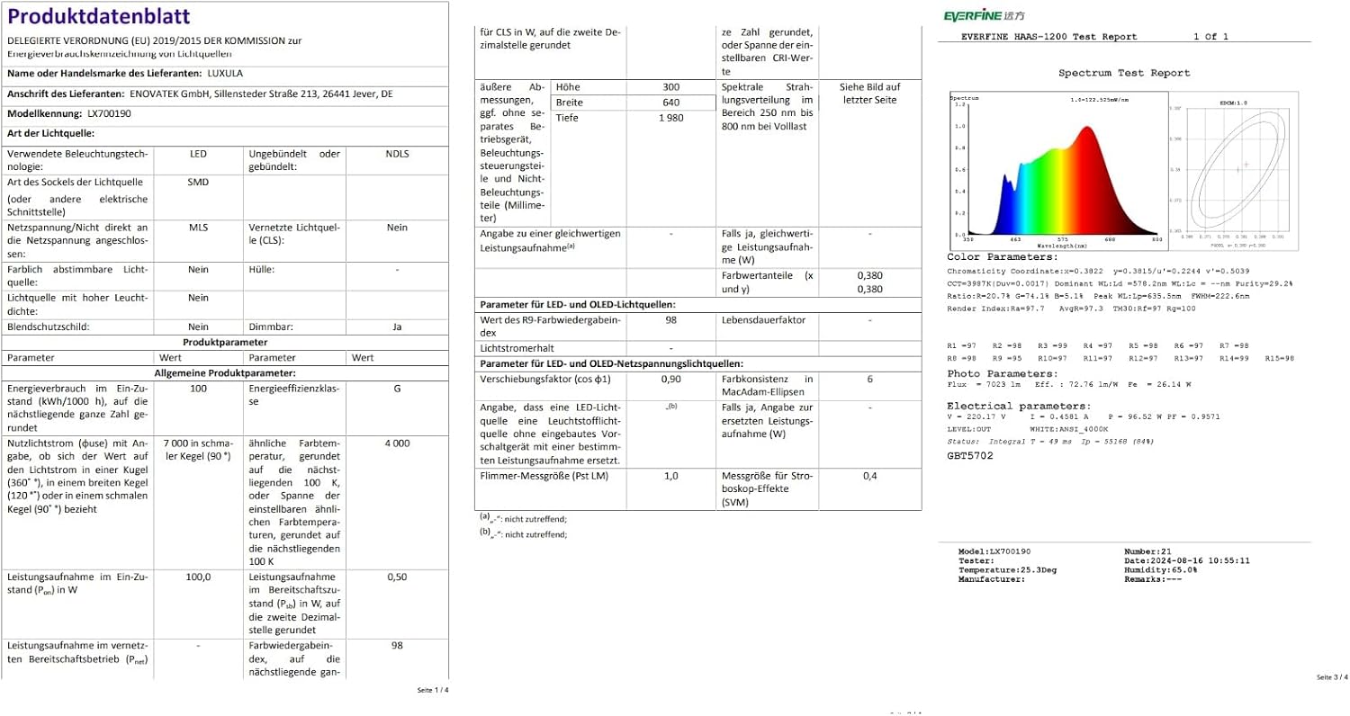 LUXULA LED-Büro-Stehleuchte, dimmbar, CRI>98 Vollspektrum, UGR – Bild 8
