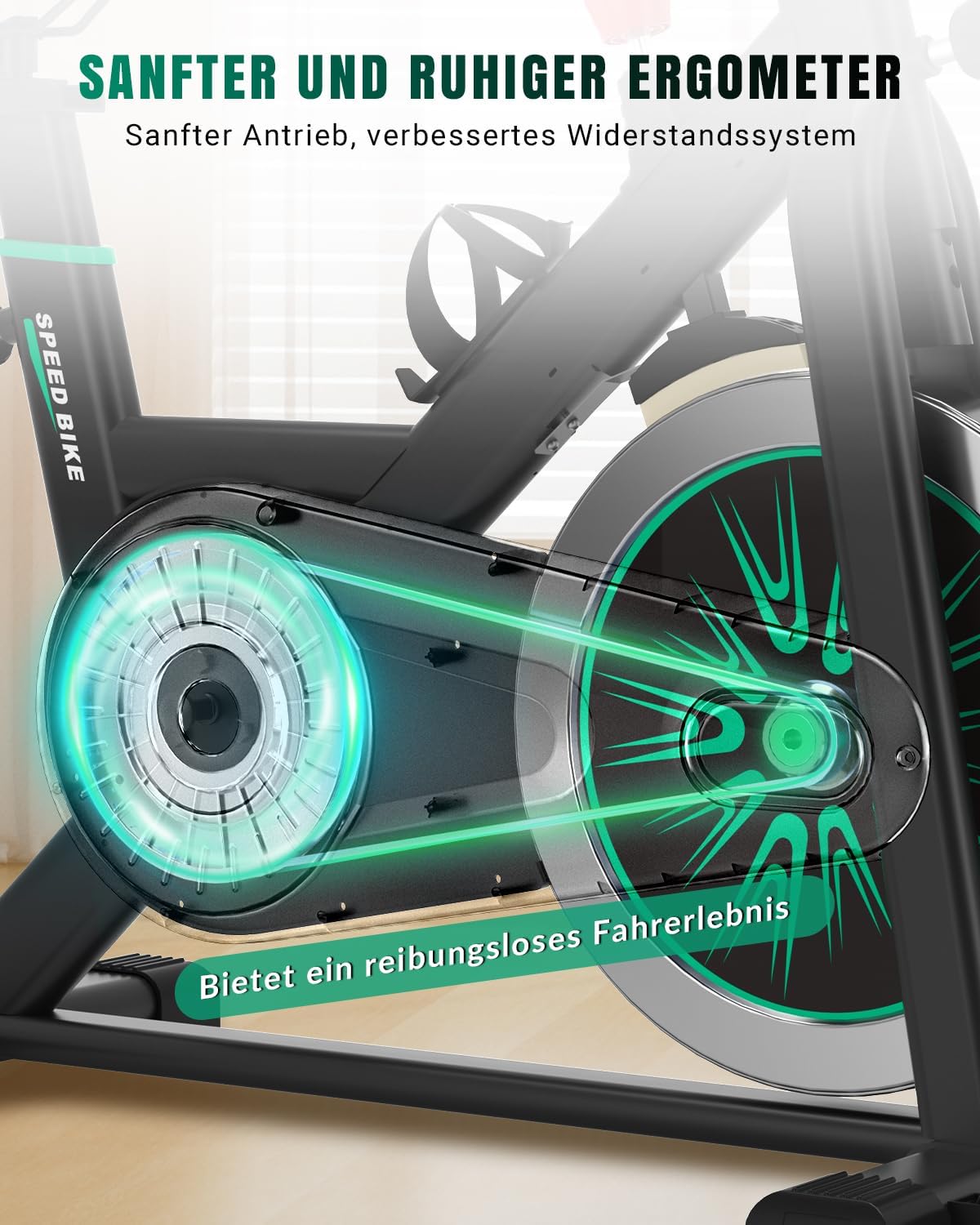 Heimtrainer Fahrrad, DMASUN Hometrainer Fahrrad mit 100% Widerstand, Leise & Stabil, Ergometer mit App kompatibel & LCD-Monitor, verbessertes Indoor Fitnessbike für zuhause, 160/180Kg belastbar – Bild 5