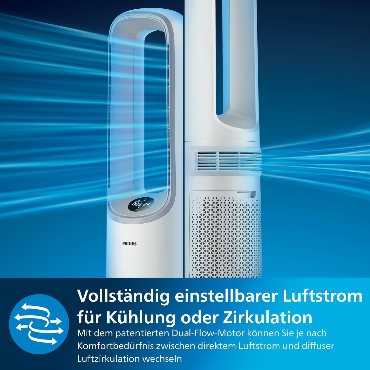 Philips Air Performer 7000 Serie – 2-in-1-Luftreiniger und – Ventilator – Reinigt Räume mit bis zu 70 m2 – HEPA- und Aktivkohlefilter – Verbunden mit Air+ App – AMF765/10 – Bild 7