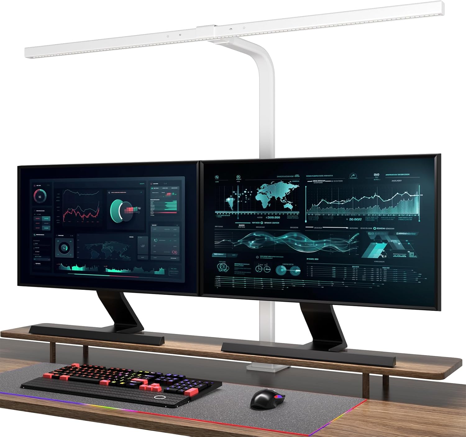 EYOCEAN LED-Schreibtischlampe mit automatischer Dimmung, 80 cm Vollspektrum-Tischlampe, klemmbar mit einstellbaren Farbtemperaturen, Augenschutz-Tageslichtlampe, Klemmleuchte, Monitorlampe mit Timer-Funktion