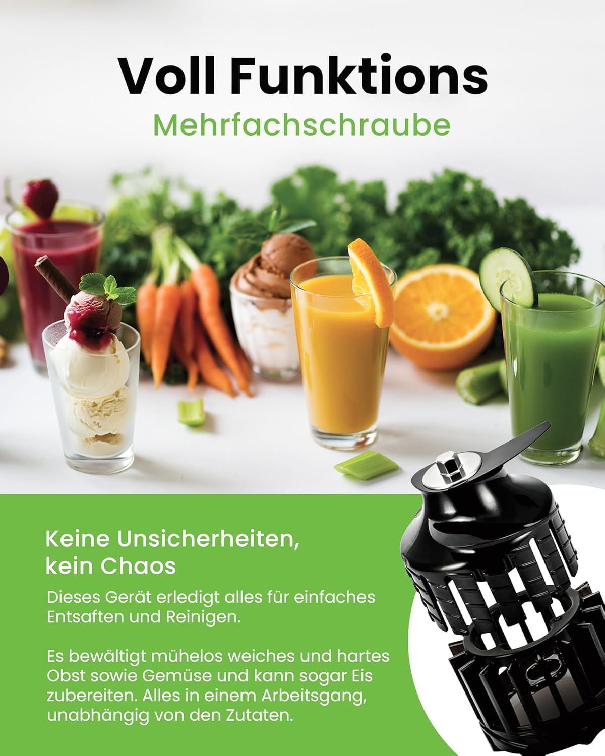 HUROM | H400 | Entsafter für Obst und Gemüse | Hurom Easy Clean H400 | Schneidschüssel | 150 Watt | BPA-frei | Grau – Bild 3