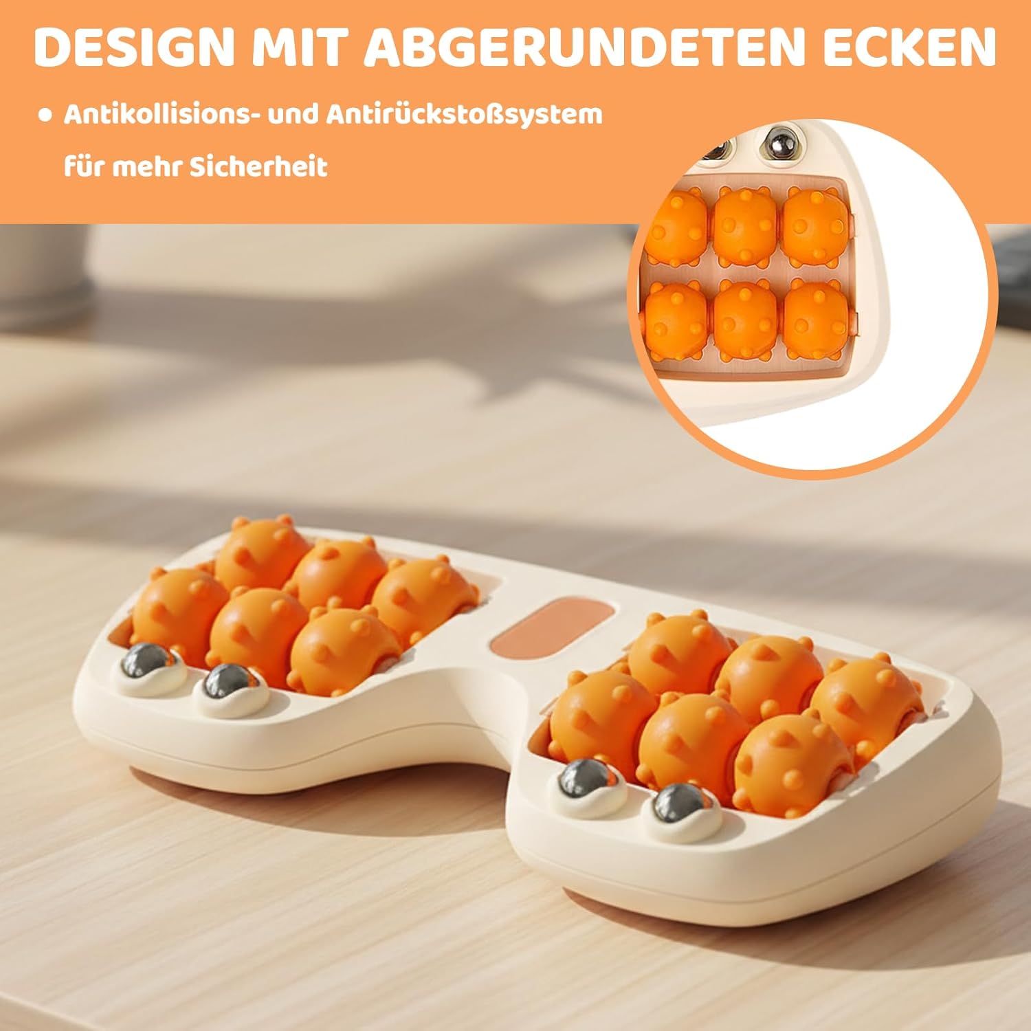Fußmassageroller, orangefarbener therapeutischer Faszienroller für die Fußmassage, Fersensporn-Massagegerät und Faszienroller am Fuß, ideal für Fußpflege und Entspannung – Bild 4
