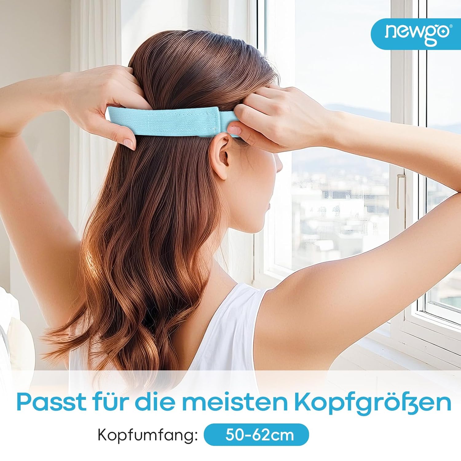 NEWGO Augenmaske, Kühlmaske, Gesichtskühlmaske gegen Migräne, Kopfschmerzen, geschwollene, müde Augen, Augenringe, Nebenhöhlenschmerzen, Eis-Augenmaske, blau – Bild 5