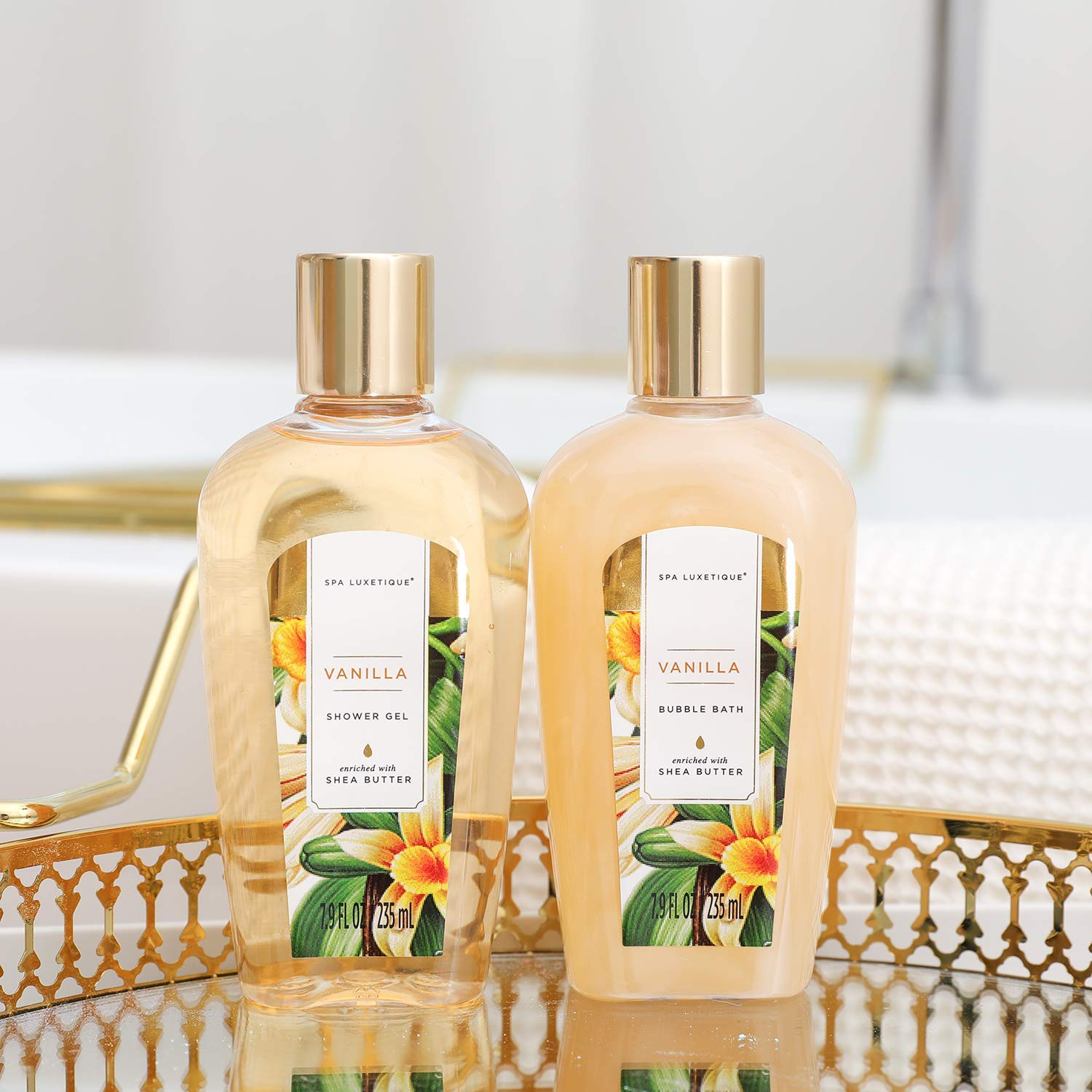 SPA LUXETIQUE Geburtstagsgeschenk für Frauen, Bade-Geschenkset, 8-teiliges Vanille-Duft, Beauty-Spa-Set für Frauen mit dekorativer Badewanne, Wellness-Set für Frauen, Weihnachtsgeschenke, Muttertagsgeschenk, Valentinstag – Bild 4