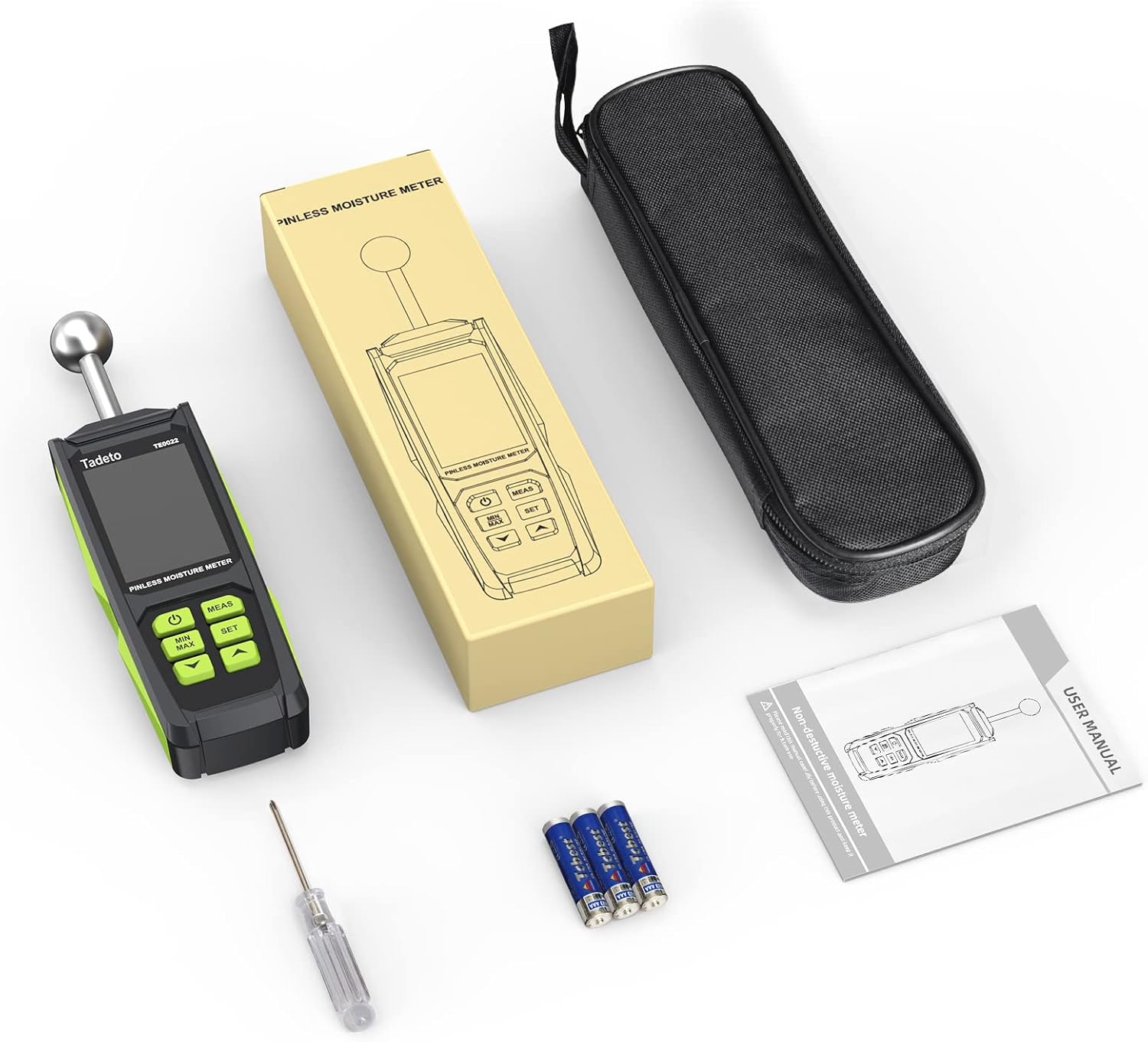 Feuchtigkeitsmesser, Tadeto Feuchtigkeitsmesser 20-40 mm Analysetiefe mit Farb-LCD Alarmfunktion Haltefunktion Feuchtigkeitsmesser für Wände, Holz, Mauerwerk, Beton, Putz, Baumaterialien – Bild 8