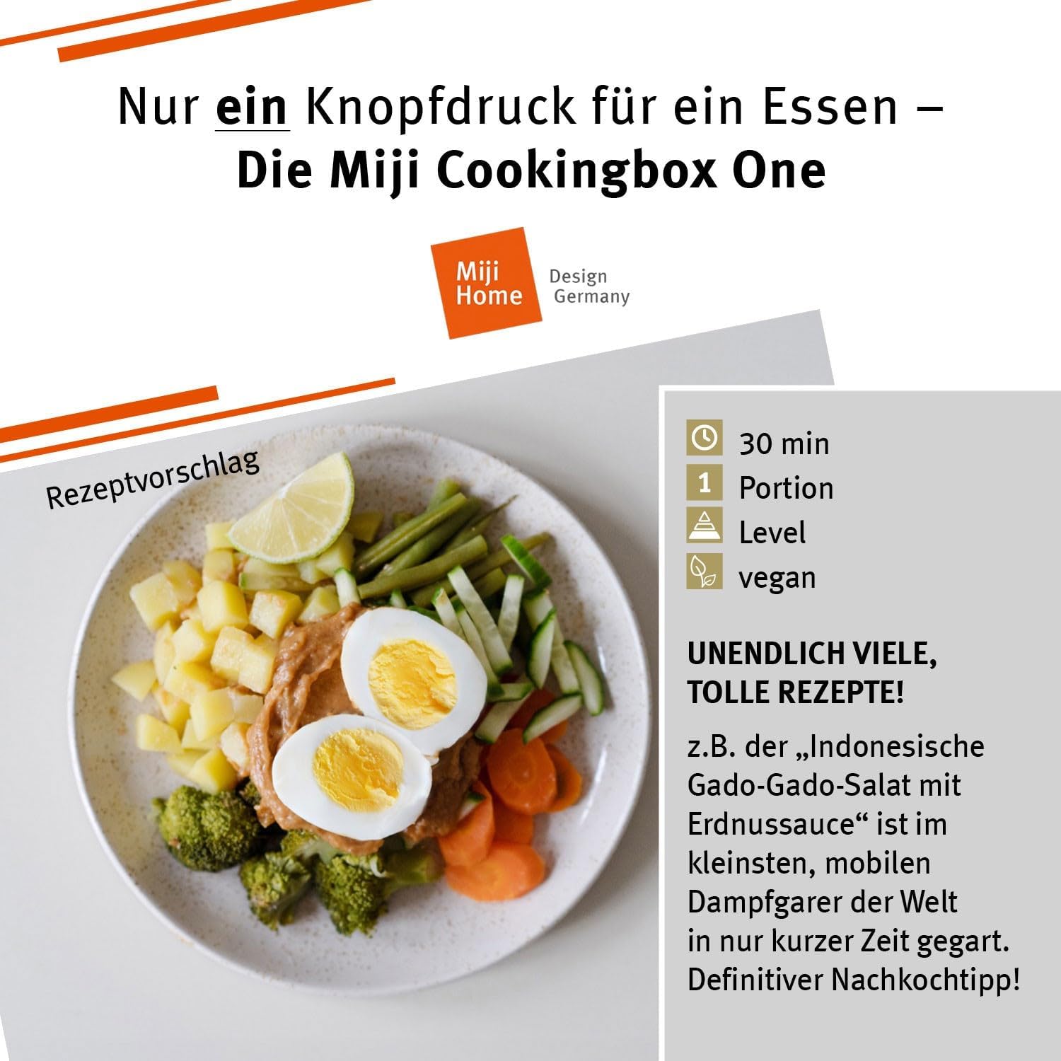 Miji Elektrische Lunchbox & Mini-Campingkocher 1L | 250-W-Dampfgarer – leise, geruchlos und kompakt für 1–2 Portionen – Bild 7