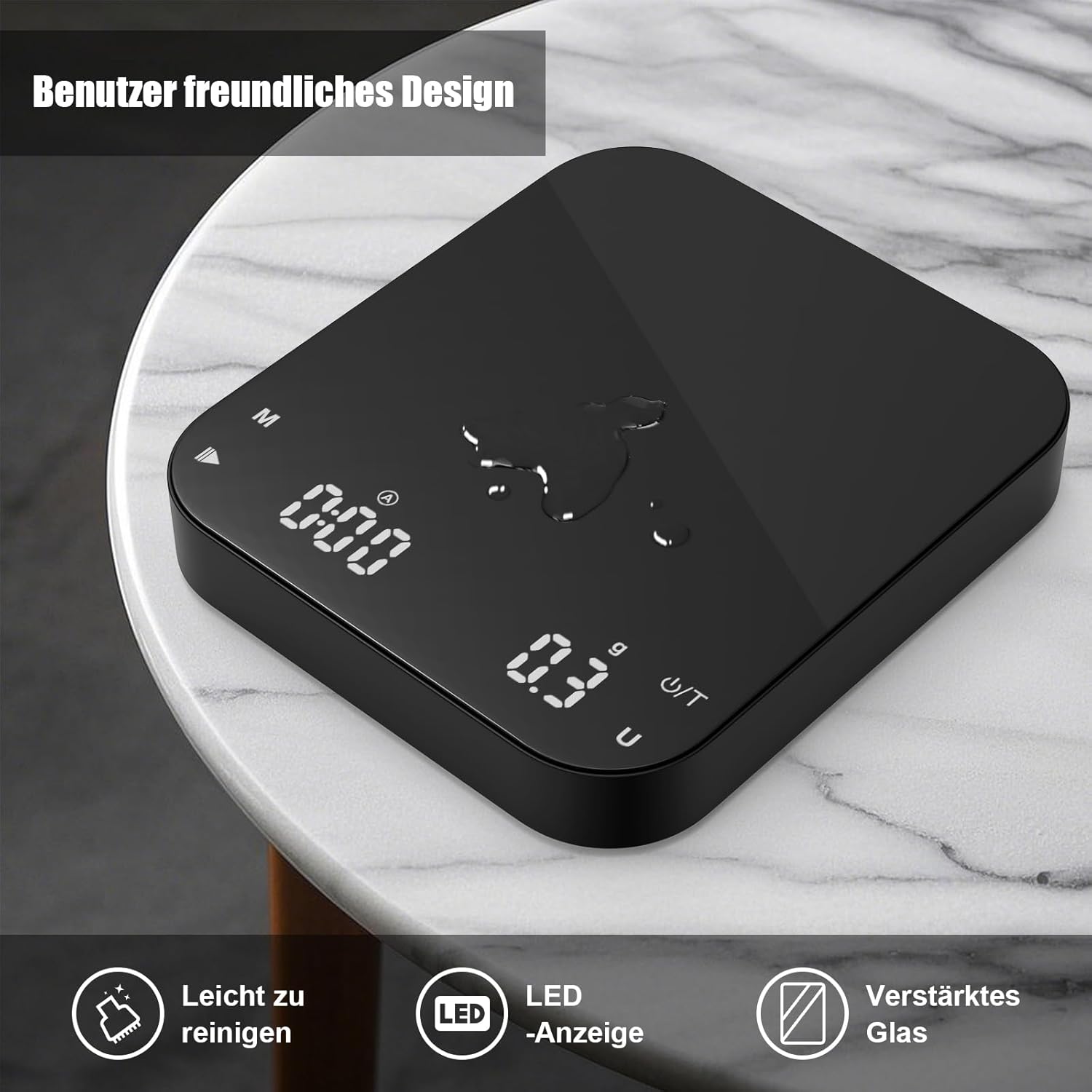 Diyife Kaffeewaage mit Timer, 3 kg/0,1 g wiederaufladbare Espressowaage mit HD-LCD-Display, Tara-Funktion, automatisch, tragbar, präzise Kaffeewaage für Espresso, Übergießen – Bild 7