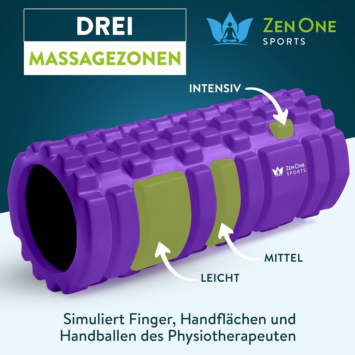 ZenOne Sports® Faszienrolle – Ideal für Massage, Rehabilitation & Aktivierung I Massage-Rolle für Wirbelsäule, Rücken, Beine & Mehr I Faszienrolle Wirbelsäule, Foam Roller mit Workout Guide – Bild 6