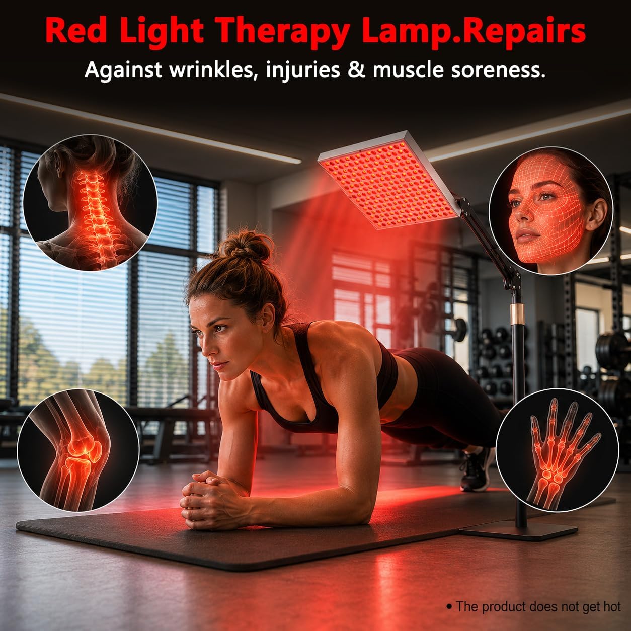 Rotlichtlampe, Infrarot-Körper- und Gesichtslampe, 225-LED-Rotlichttherapielampe, 660-nm- und 850-nm-Infrarot-Panel-Lampe, Rotlichttherapie-Entspannungsgerät, mit verstellbarem Ständer – Bild 5