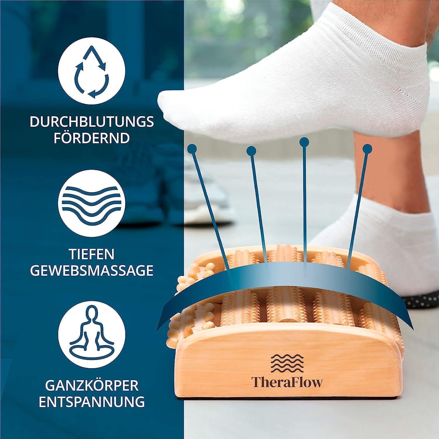 Dualer Fußmassageroller (groß) lindert Plantarfasziitis, Fersen- und Fußgewölbeschmerzen und Stress – Fußtabelle und Anleitung im Lieferumfang enthalten – Akupressur-/Reflexzonenmassagegerät – perfektes Geschenk – Bild 3