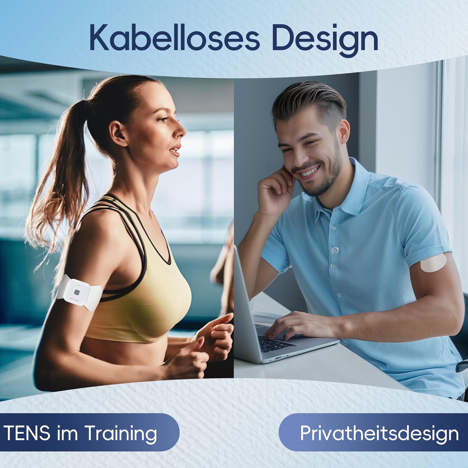 Comfytemp TENS K6101 Kabelloses tragbares Schmerztherapie-Massagegerät mit 15 Programmen und 16 Intensitätsstufen für Bein-Rücken-Schulter-Arm-Muskelstimulator mit 2 Pads – Bild 3
