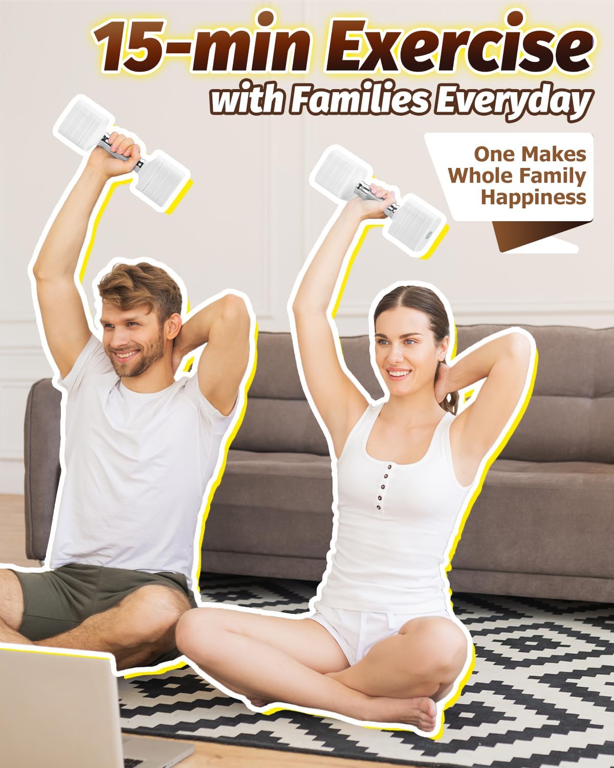 Fragraim 5 kg x 2 verstellbare Hanteln Set für Damen Herren Handgewichte Sets Hanteln verstellbar für Heim-Fitness-Training, Krafttrainingsgeräte – Bild 7