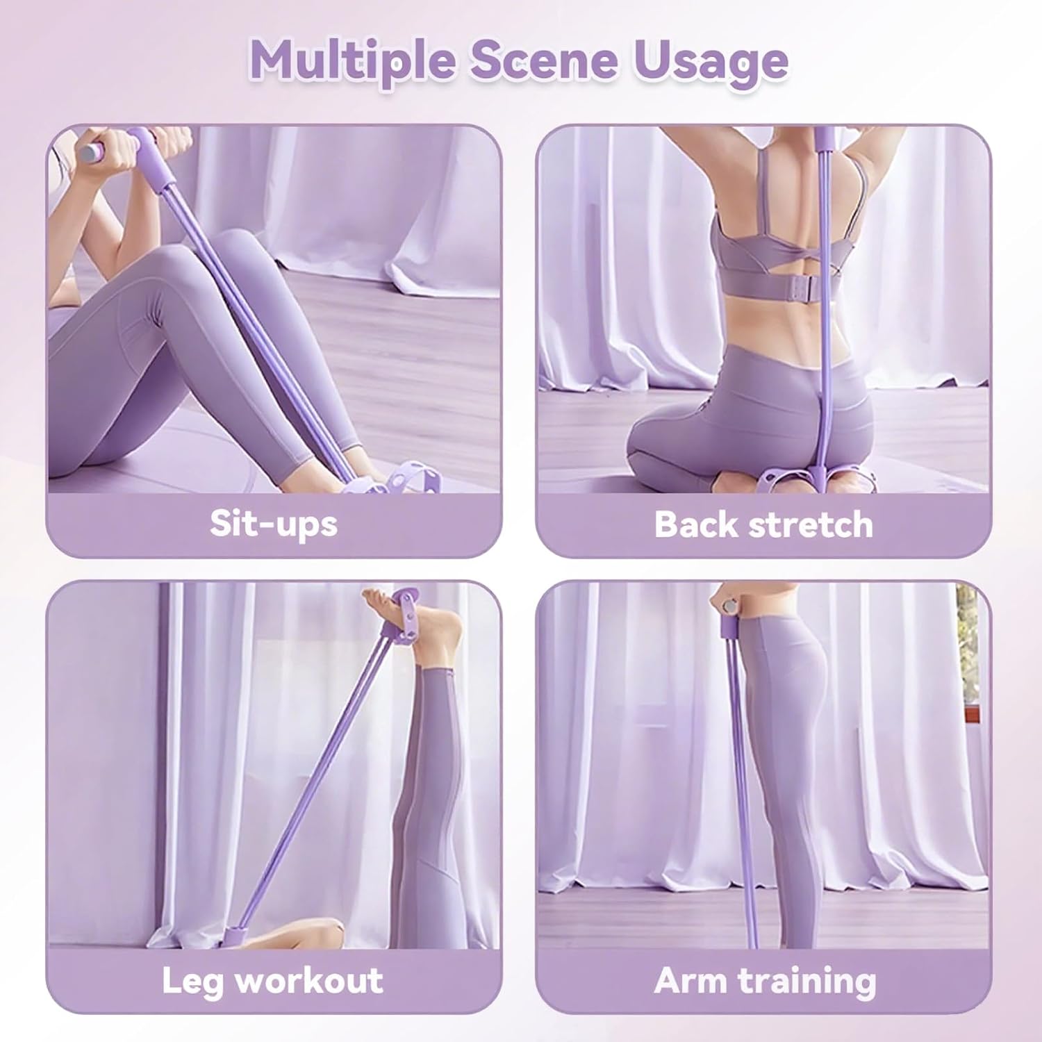 Foot Pedal Resistance Band, 8-Förmiges Widerstandsband und Fitnessbänder, 6 Tubes Gummi Elastisches Zugseil, Gesäßtrainer mit elastischen Bändern Wird zum Dehnen von Bauch ist für Fitness – Bild 7