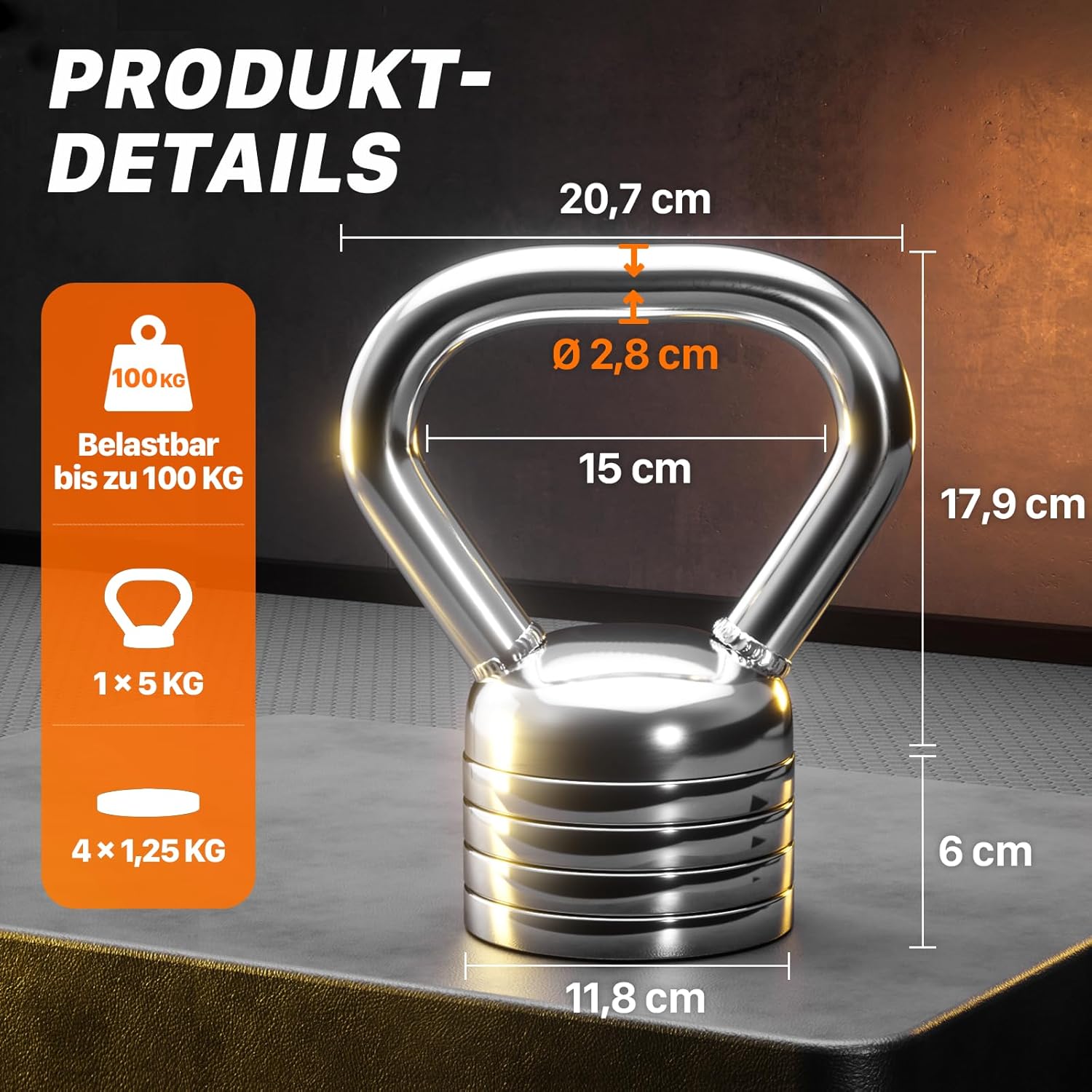 Northdeer Steel Kettlebell verstellbar 5 kg / 10 kg – Kettlebell verstellbar für Krafttraining, Fitness-Workout zu Hause – Bild 5