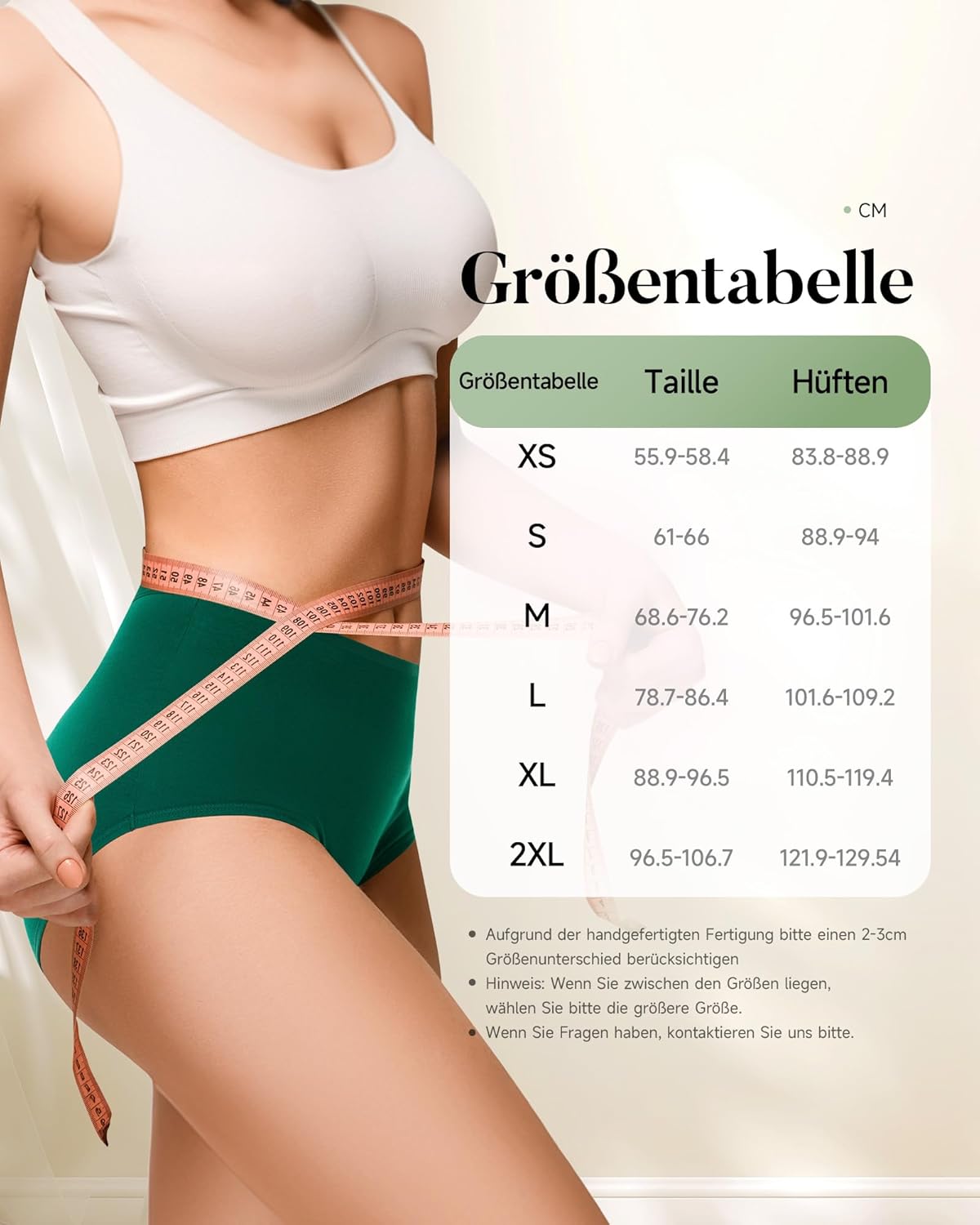 TANSTC Periodenunterwäsche Starke Blutungen Unterwäsche Damen Baumwolle Menstruationsunterwäsche Mädchen Hohe Taille Perioden Menstruationsunterwäsche Frauen Slips 3er Pack – Bild 7