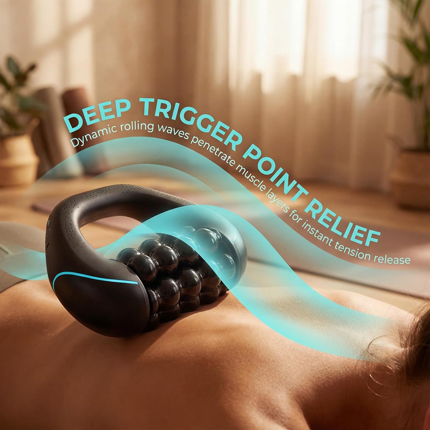Elektrisches Handmassagegerät mit Rädern – Massagerolle, Tiefengewebsmassage, 3 Intensitätsstufen & wiederaufladbar für Muskelentspannung, ergonomischer Mehrfachgriff, Geschenkauswahl (B) – Bild 5