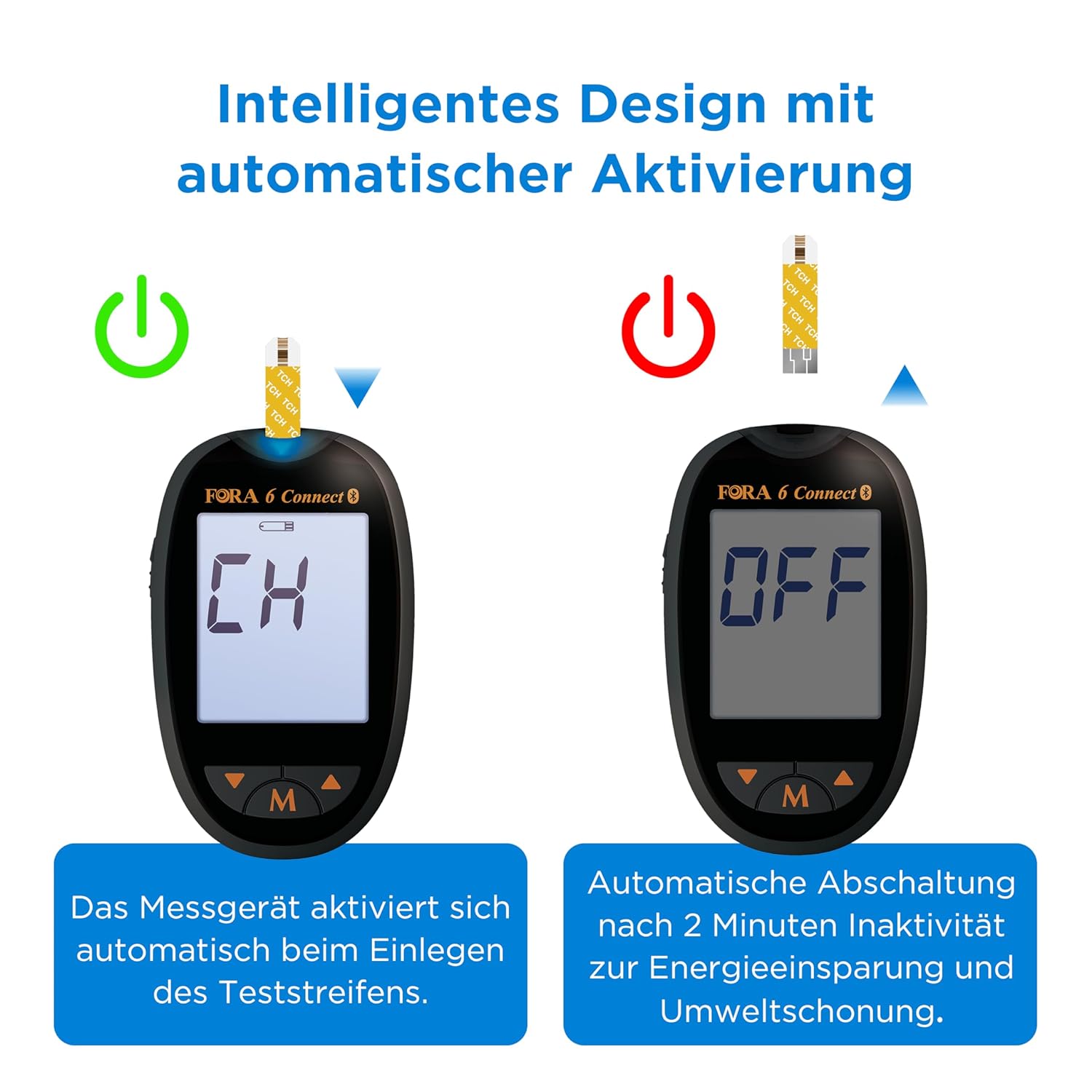 FORA 6-in-1-Cholesterinmessgerät mit Bluetooth-Starterkit inklusive 10 Gesamtcholesterin-Teststreifen – Schwarz – Bild 4