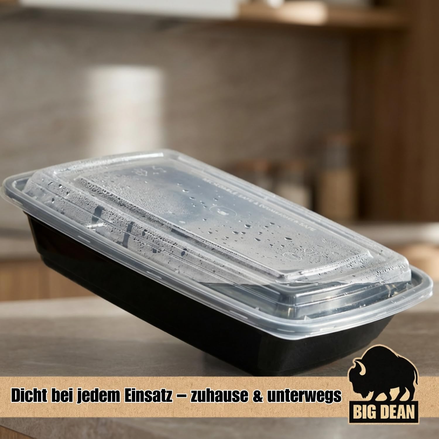 BigDean wiederverwendbare Meal-Prep-Boxen mit Deckel (10 Stück) – robuste Meal-Prep-Boxen, stapelbare Meal-Prep-Dosen und Lebensmittelbox – mikrowellen-, gefrier- und spülmaschinenfest – perfekt für die Mealprep – Bild 6