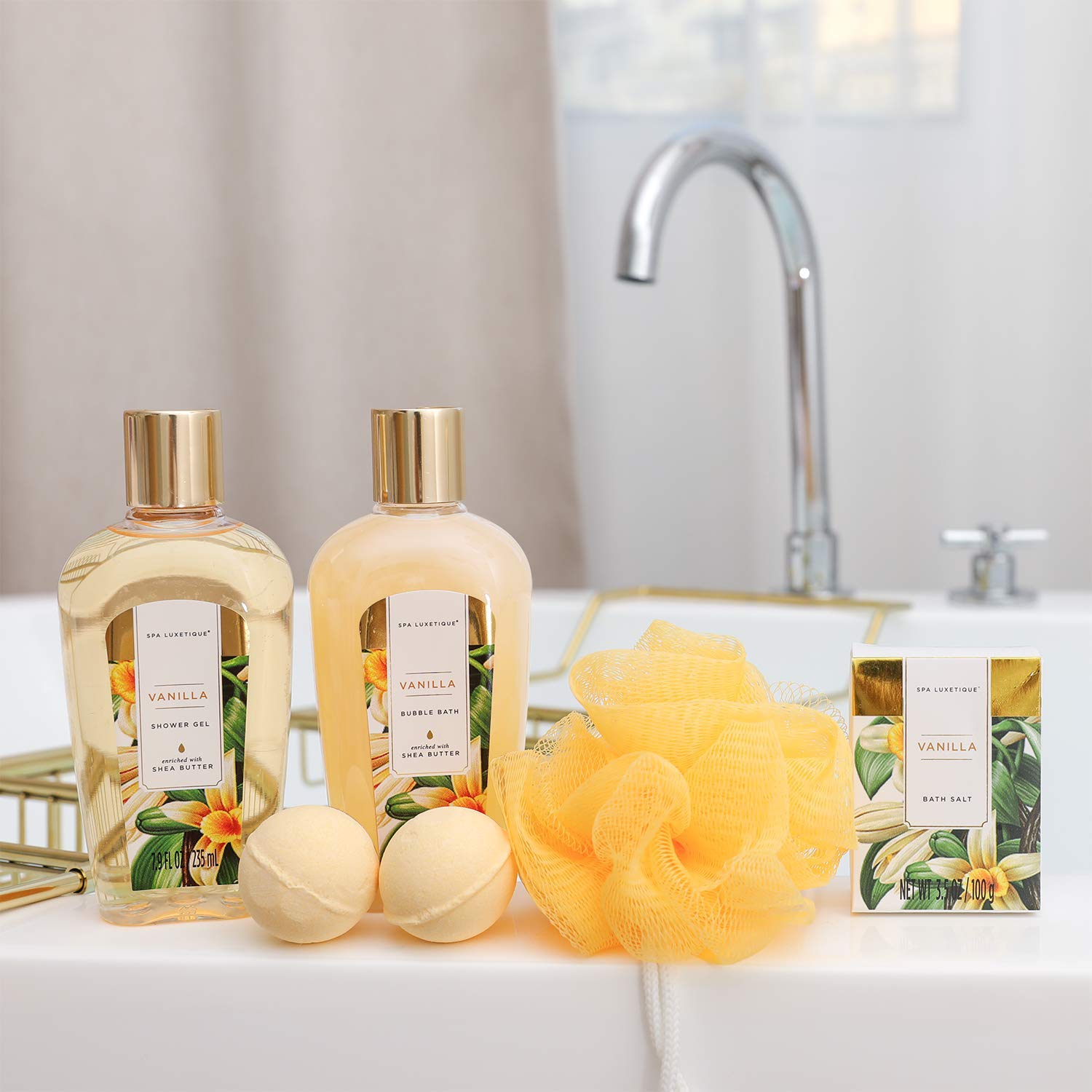 SPA LUXETIQUE Geburtstagsgeschenk für Frauen, Bade-Geschenkset, 8-teiliges Vanille-Duft, Beauty-Spa-Set für Frauen mit dekorativer Badewanne, Wellness-Set für Frauen, Weihnachtsgeschenke, Muttertagsgeschenk, Valentinstag – Bild 2