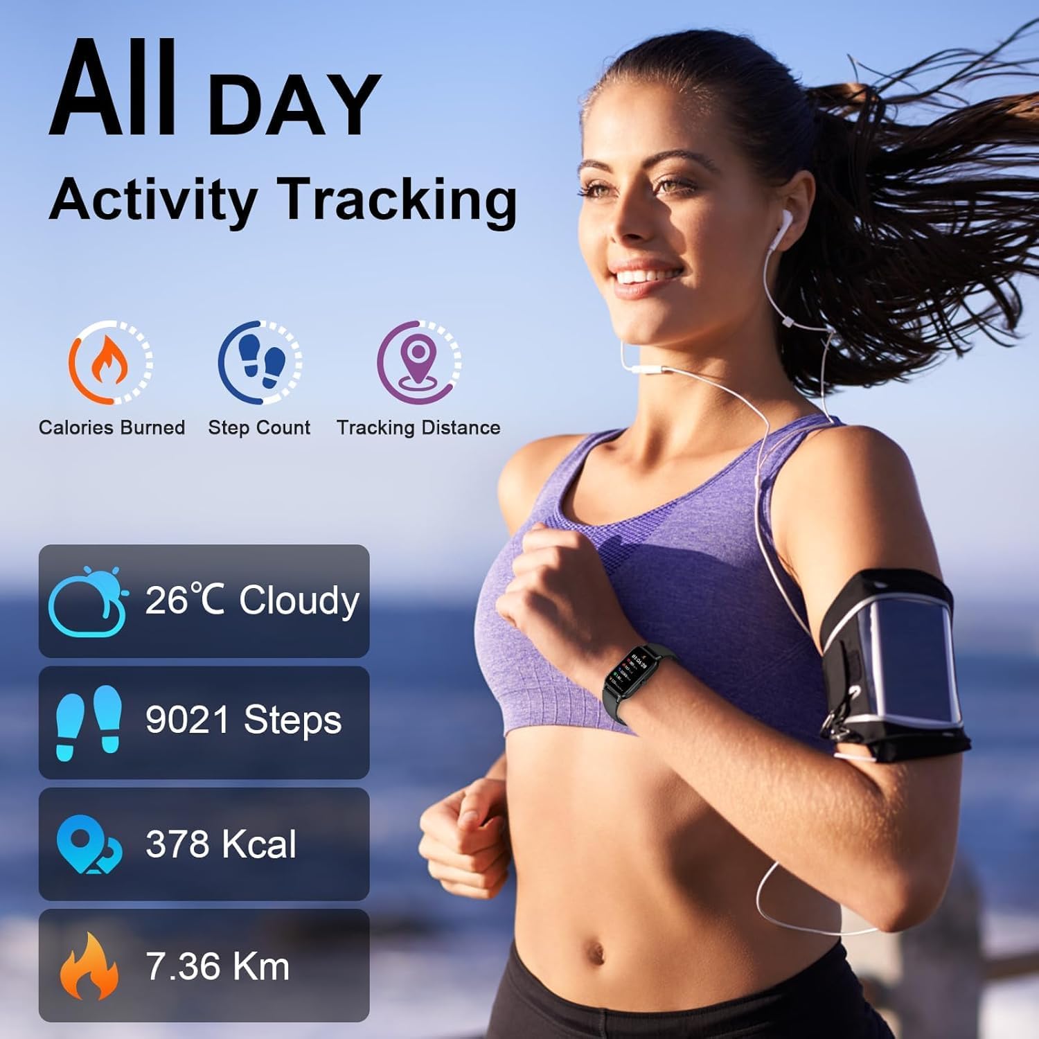 Smartwatch Herren Damen 2026, 1,57 Zoll HD Fitnessuhr Herren mit Telefonfunktion, Wasserdichter Aktivitätstracker 110+ Sportmodi, Fitnesstracker mit Schlafmonitor Schrittzähler, Uhr für Android/iOS – Bild 6