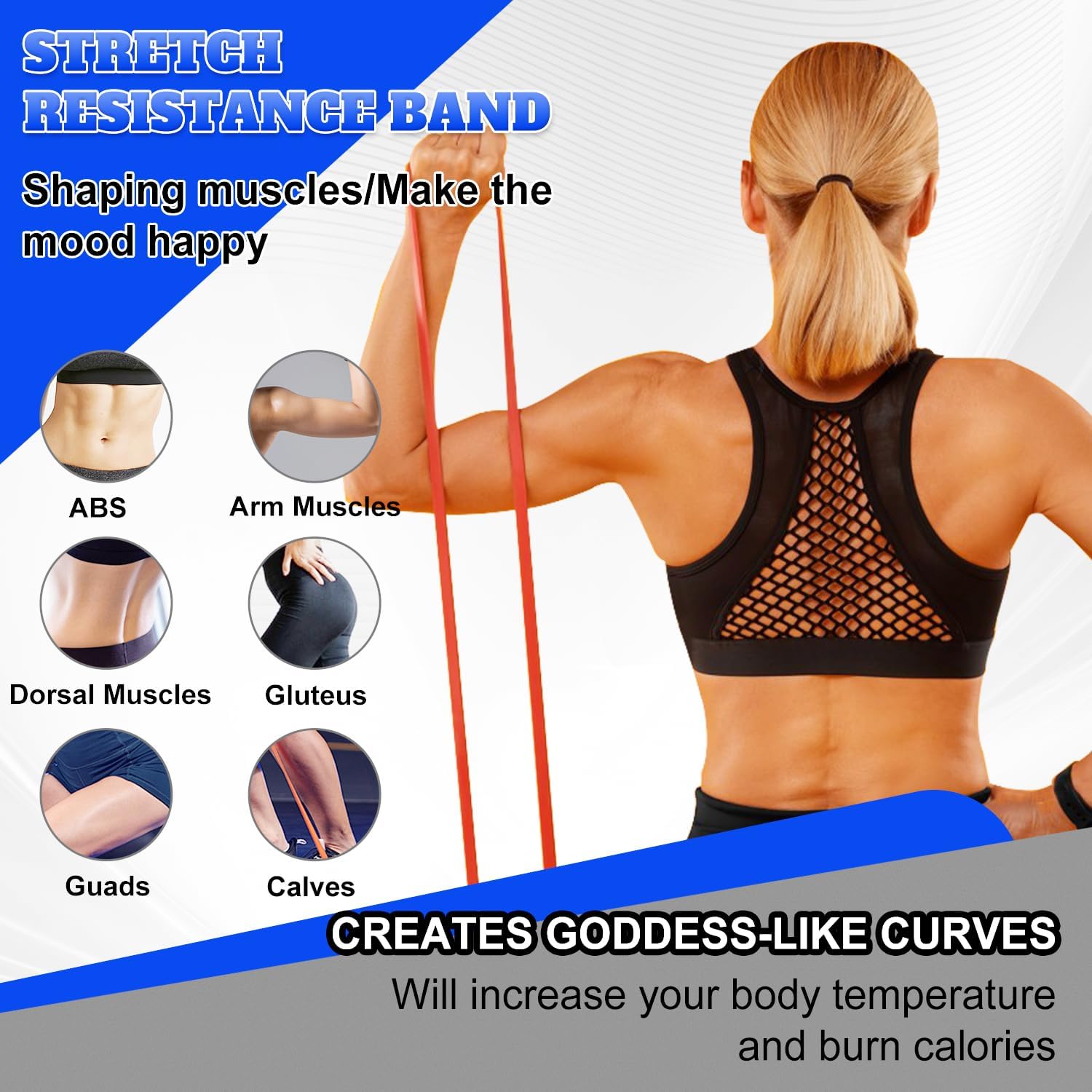 Fitnessbänder, Widerstandsbänder mit 4 Stufen, Widerstandsbänder für Männer und Frauen, Fitnessband-Set, Trainingsbänder für das Training, Klimmzughilfe – Bild 4