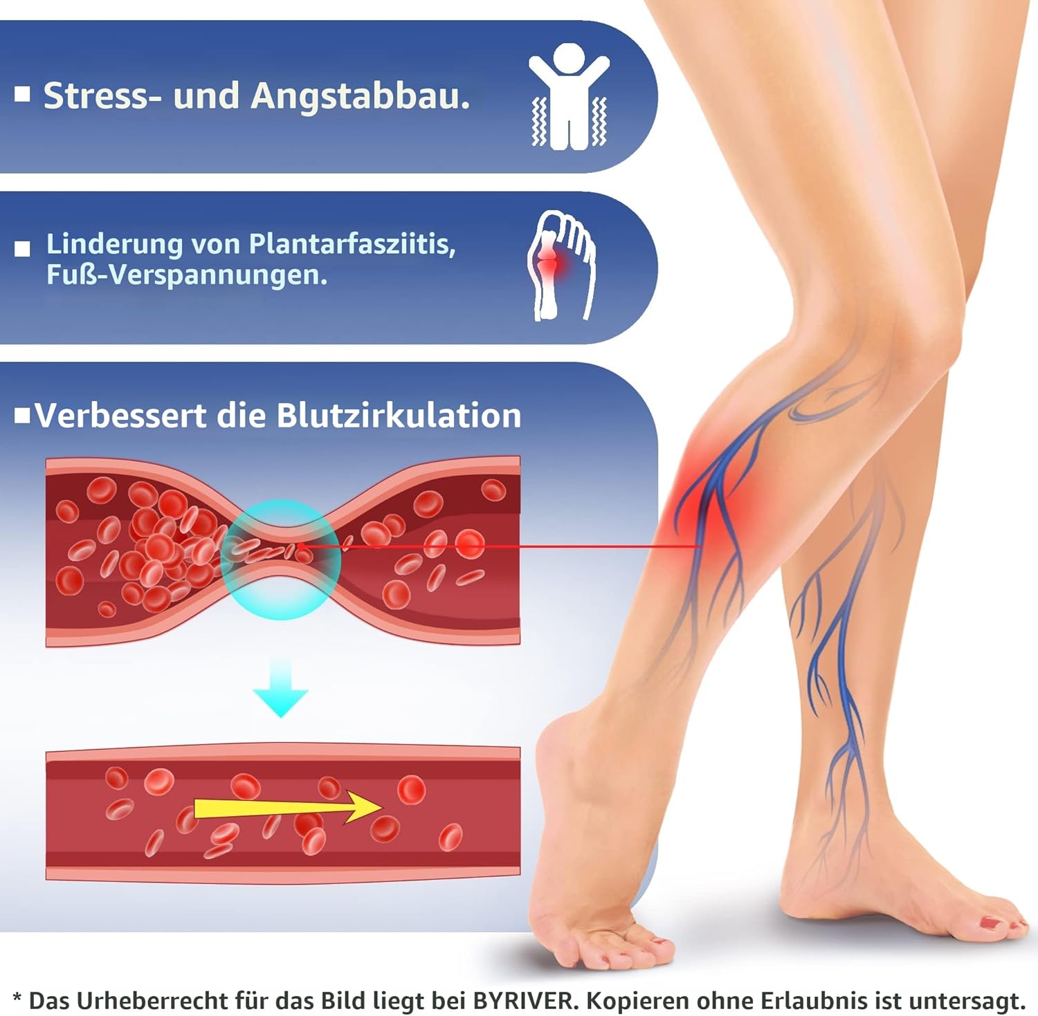BYRIVER Akupunktur-Fußmassagematte, Roll-Flip-Flops, Reflexzonenmassage-Werkzeuge, Produkt zur Linderung von Fußgewölbeschmerzen, Geschenke zur Gesundheitsentspannung für Mama und Papa (BL) – Bild 3