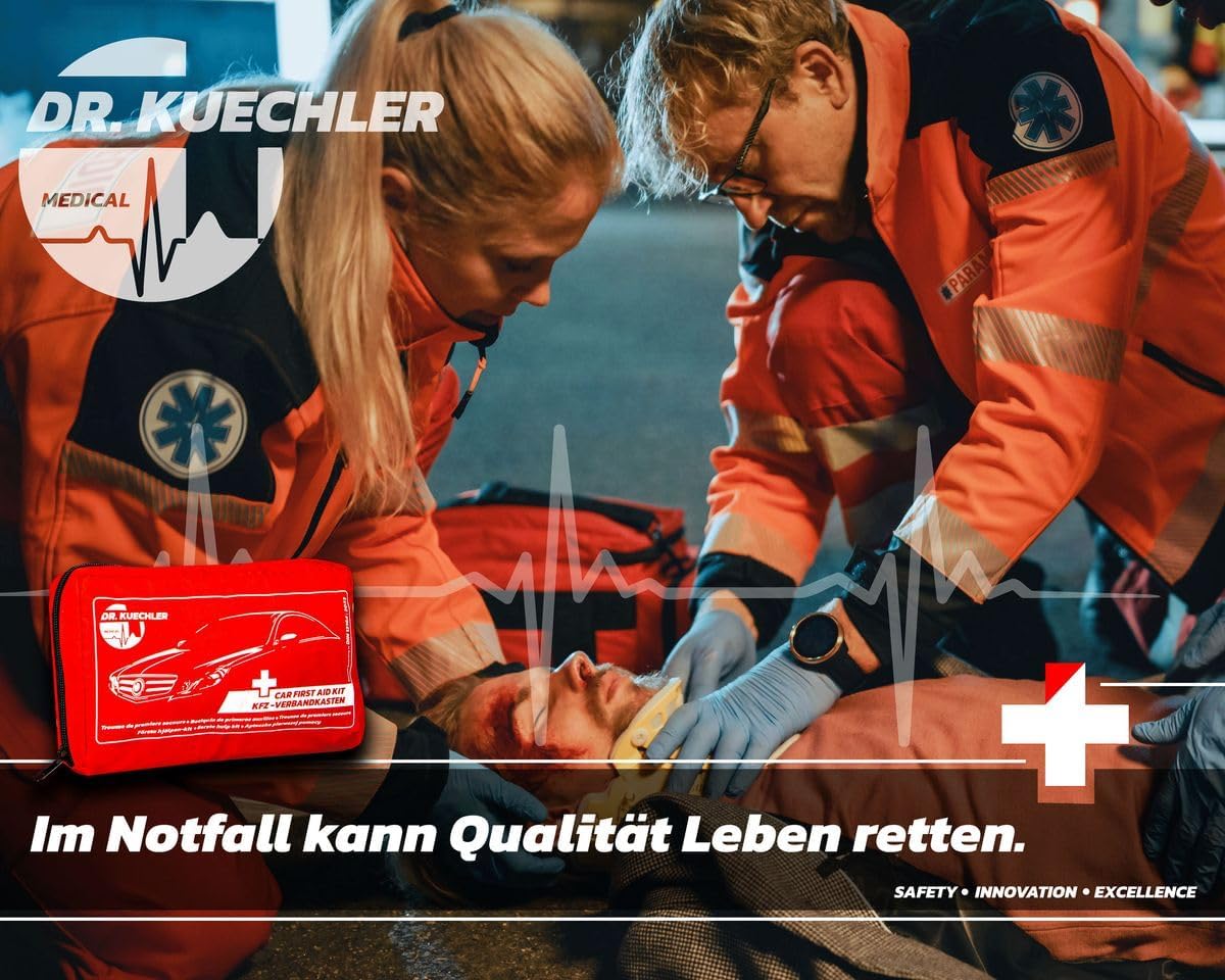 Hochwertige Auto-Verbandstasche, DIN-Norm 13164, 2026, Auto, Kfz-Verbandskasten, für TÜV-Prüfung, Kompletter Verbandskasten Auto, Farbe Verbandskasten: Rot – Bild 4