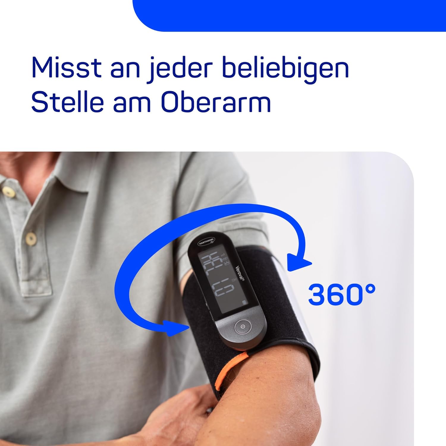 Veroval® fusion Oberarm-Blutdruckmessgerät ohne Kabel und Schläuche, digitales & vollautomatisches Blutdruckmessgerät mit Bluetooth® & Health App, Datenübertragung an Apple Health und Health – Bild 5