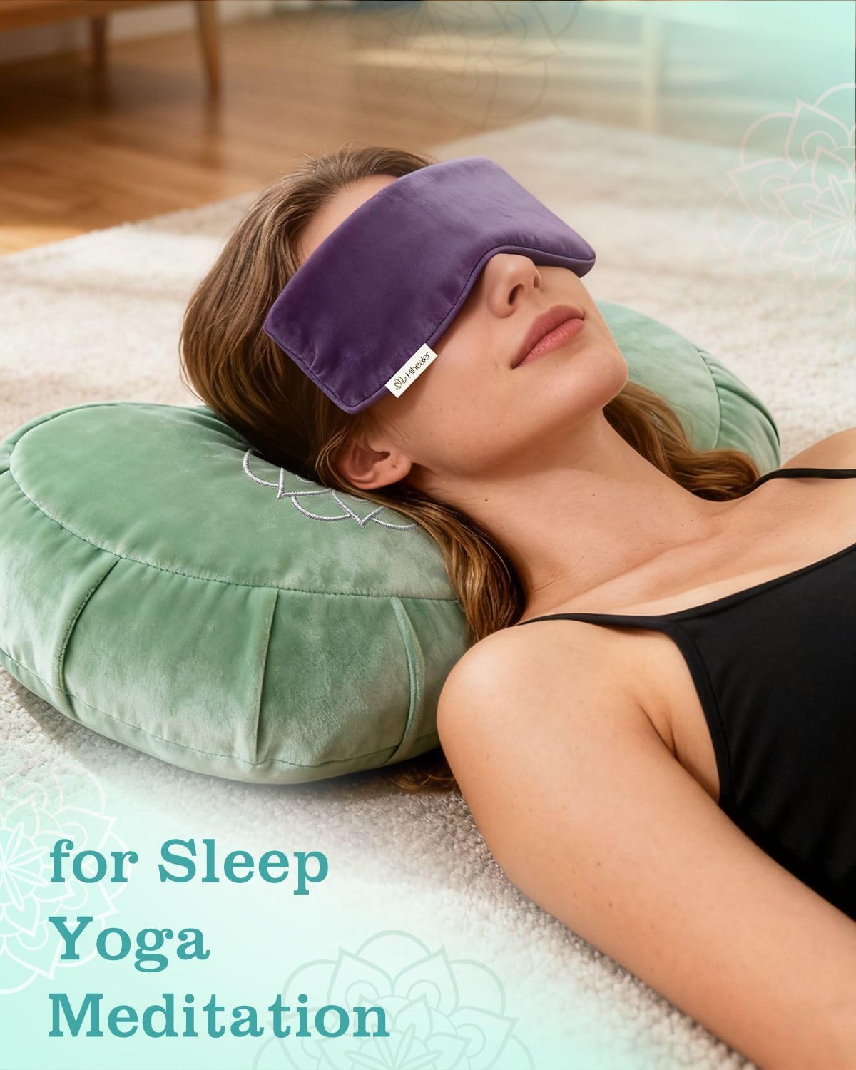 Premium-Meditationskissen – bequemes Bodenkissen für Erwachsene, traditionelles Halbmond-Meditationskissen, Yoga, Buchweizenrolle – Bild 5